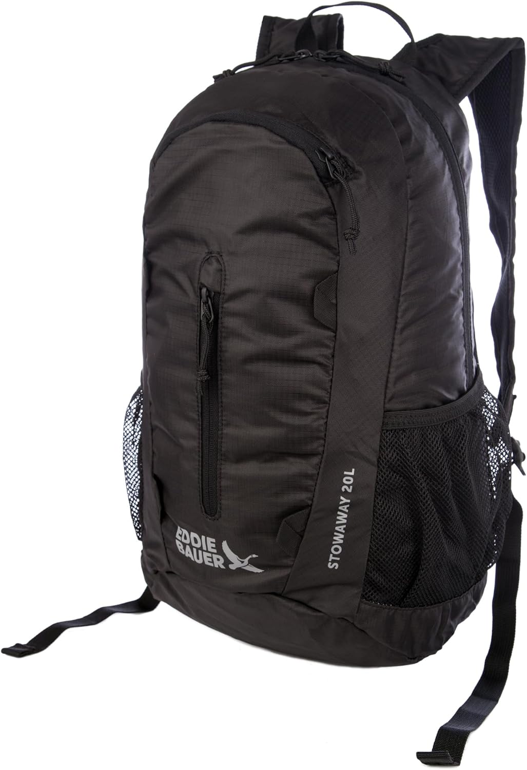 Eddie Bauer Stowaway Packable Backpack-Made from Ripstop Polyester, Onyx, 20L