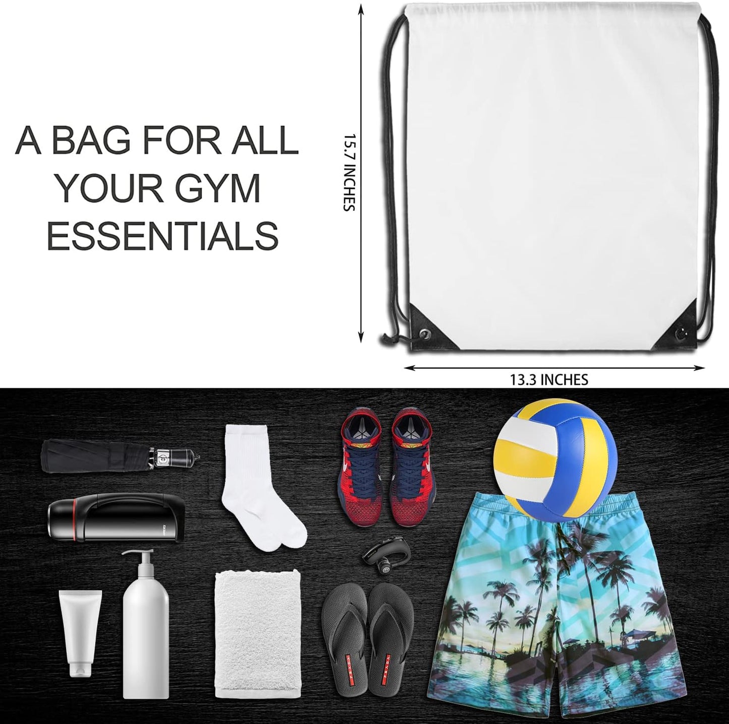 GoodtoU Drawstring Bags Bulk, 40 Pcs Draw String Bags Cinch Bag Drawstring Gym Bag Sackpack Backpack for Women Men, White