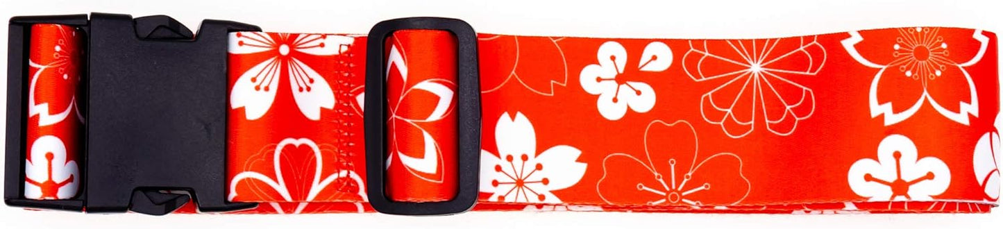 Teeoff Luggage Straps Suitcase Belts Travel Bag Accessories Adjustable 220CM (Sakura Orange - 2 Pack)