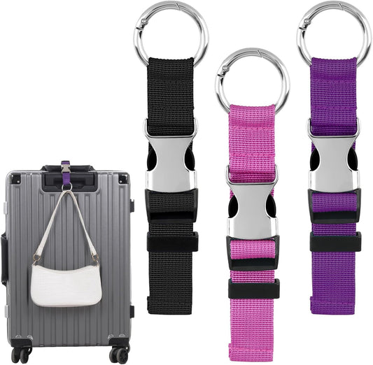 3 Pcs Add a Bag Strap Luggage Straps for Suitcases Heavy Duty Adjustable Suitcase Belt Carry Extra Bags Valises Strap for Travel Belt with Buckle Attachment for Connecting Luggage Together, 3 Colors