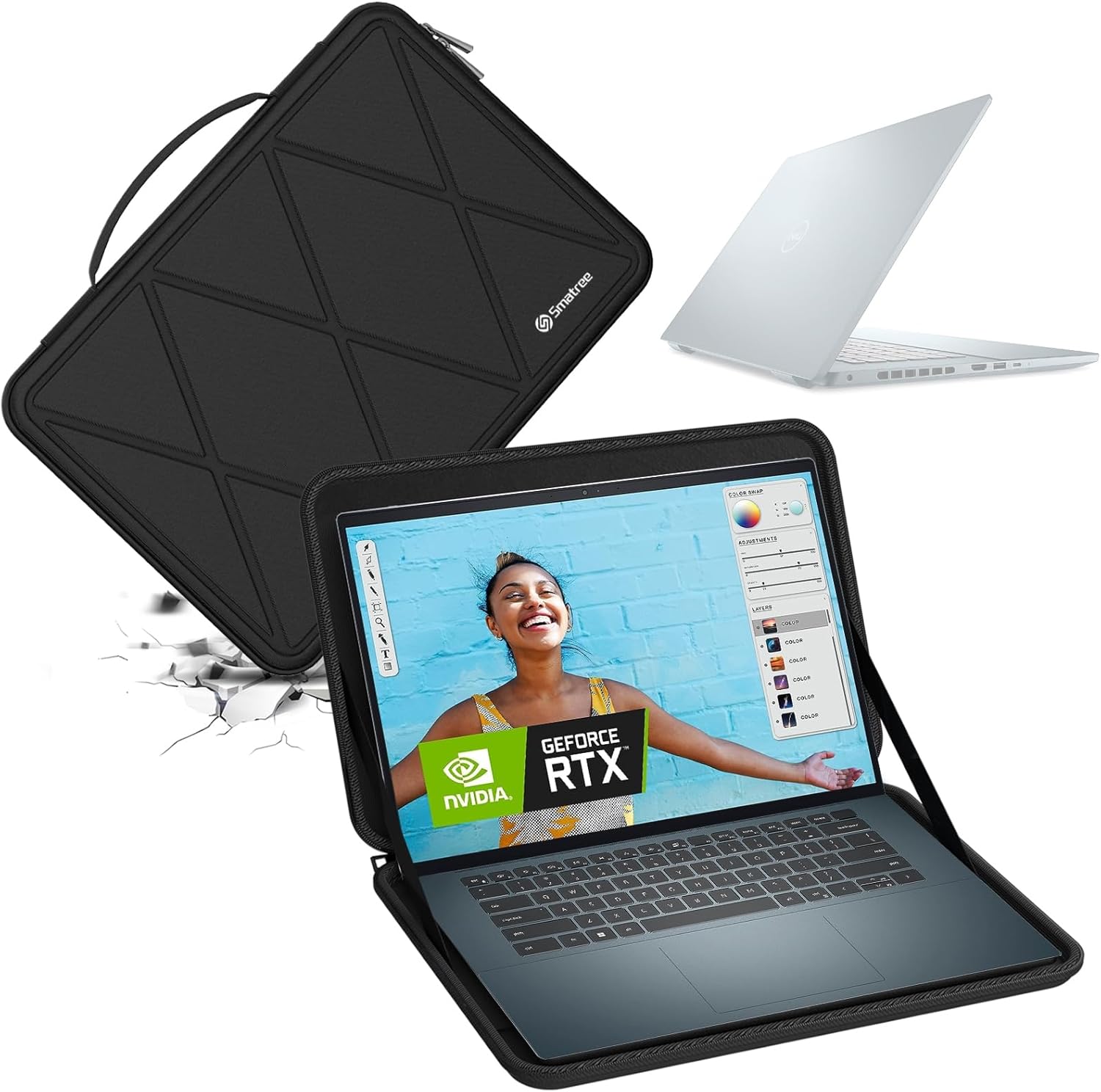 Smatree Hard EVA Protective Sleeve Case Compatible for 16 inch Dell Inspiron 16 5645/5640/5630