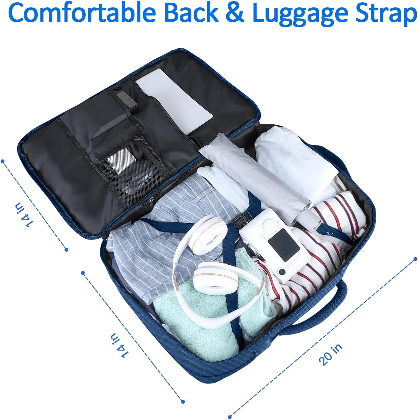 Large Travel Laptop Backpack for Men, 50L Carry On Backpack, Expandable Laptop Bag Water Resistant Overnight Weekender Gym Daypack Traveling Backpack, Traveler Gifts, Blue