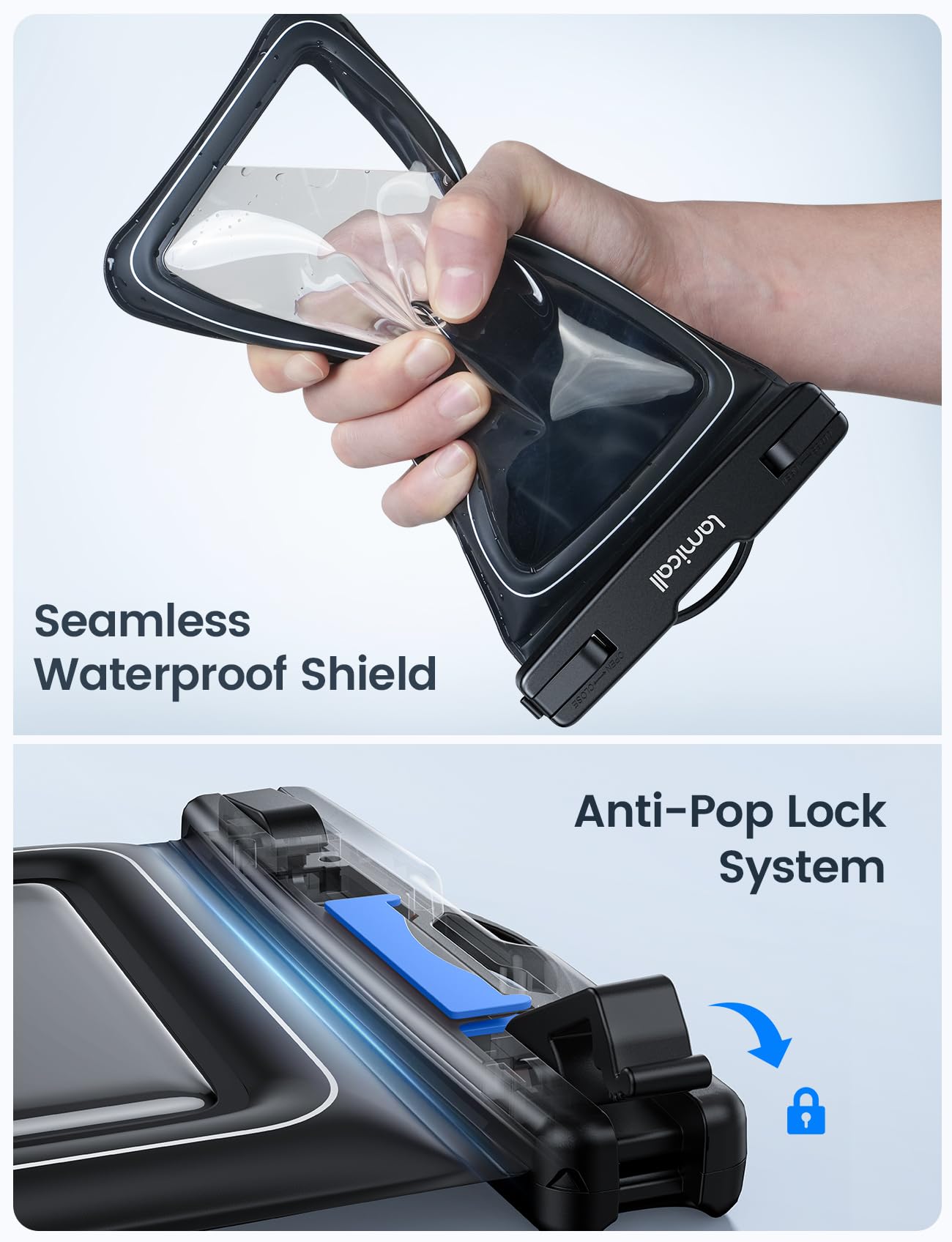 Lamicall IP68 Floating Waterproof Phone Pouch, 2 Pack Waterproof Phone Case