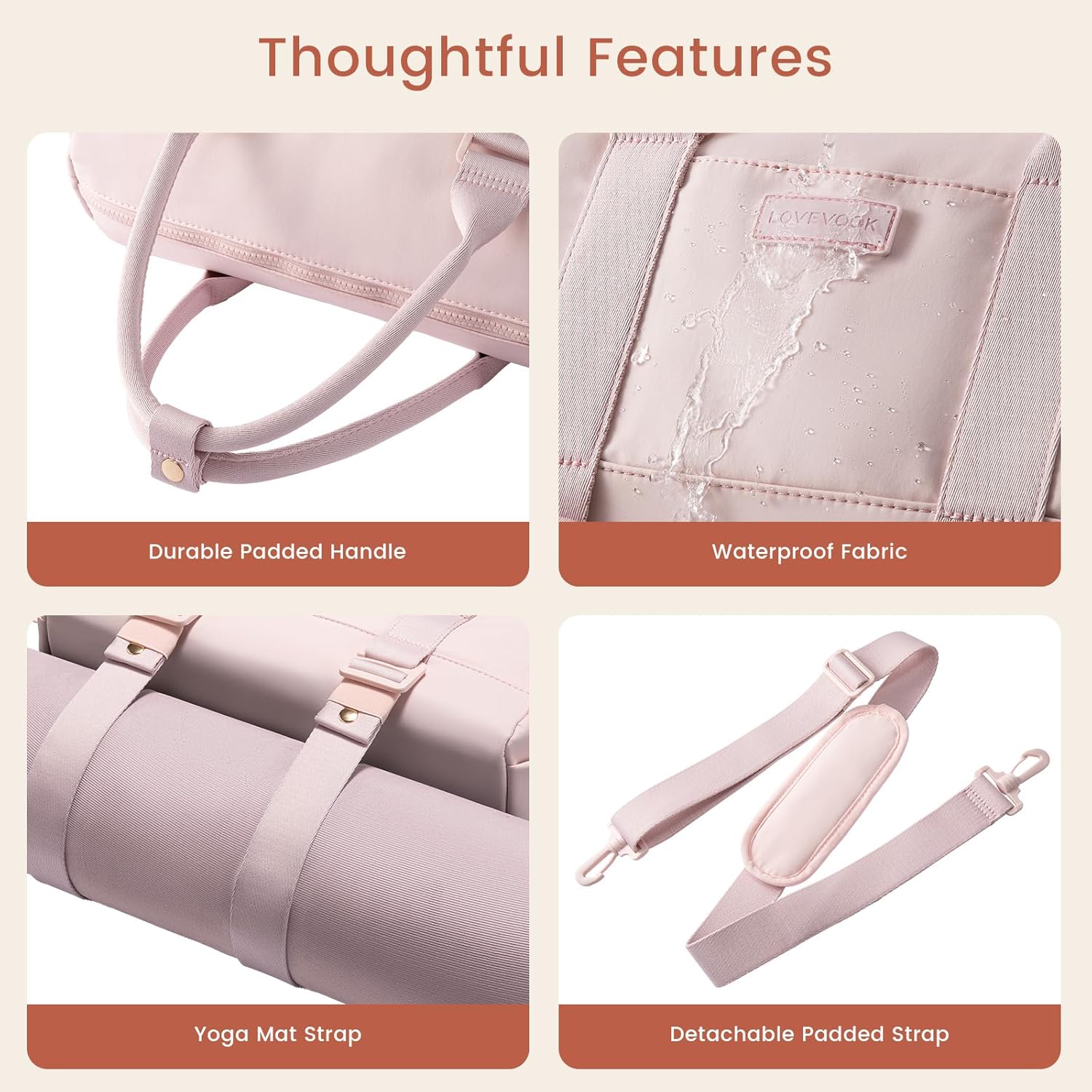 LOVEVOOK Small Gym Bag for Women with Yoga mat Holder, Mini Duffle Bag for Travel with Wet Pocket