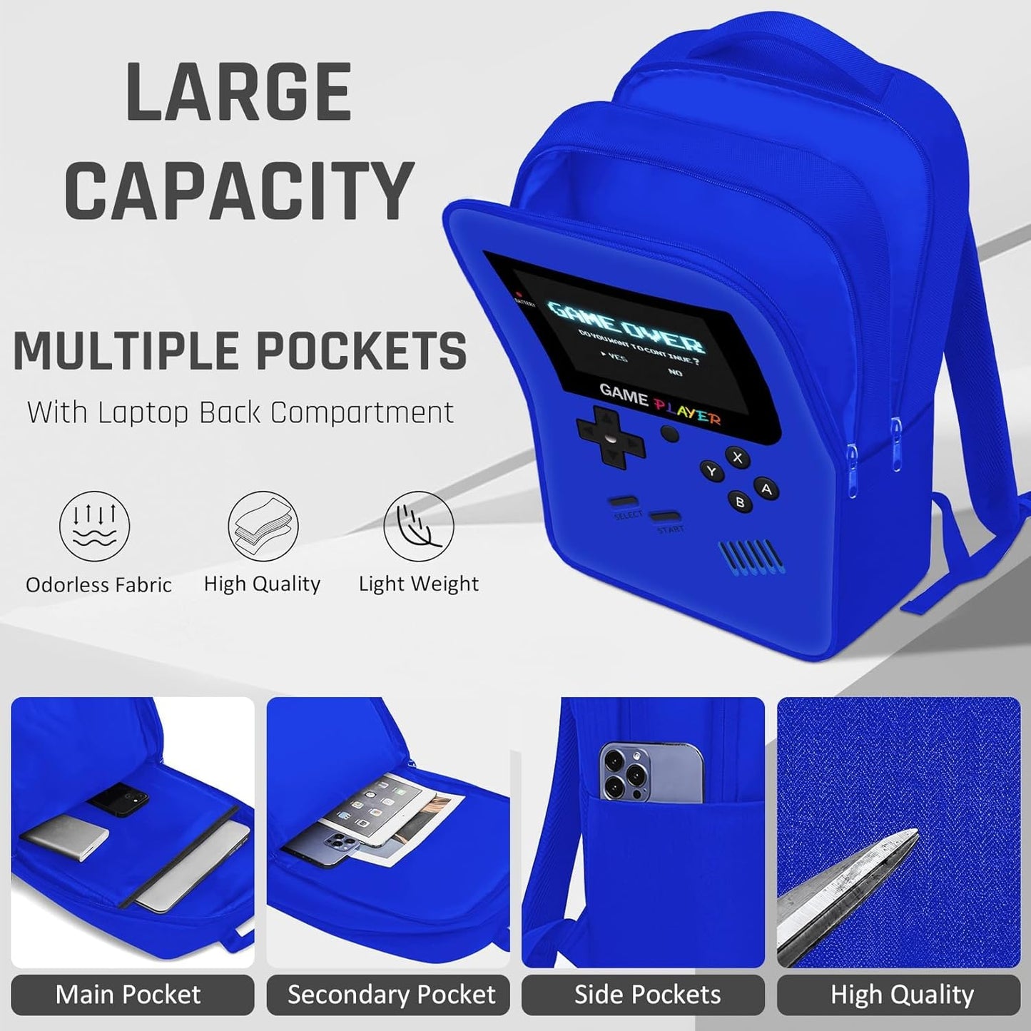 School Backpack for Boys,3pcs Gamer Boys Backpack with Lunch Box Set for Kids Children Teens