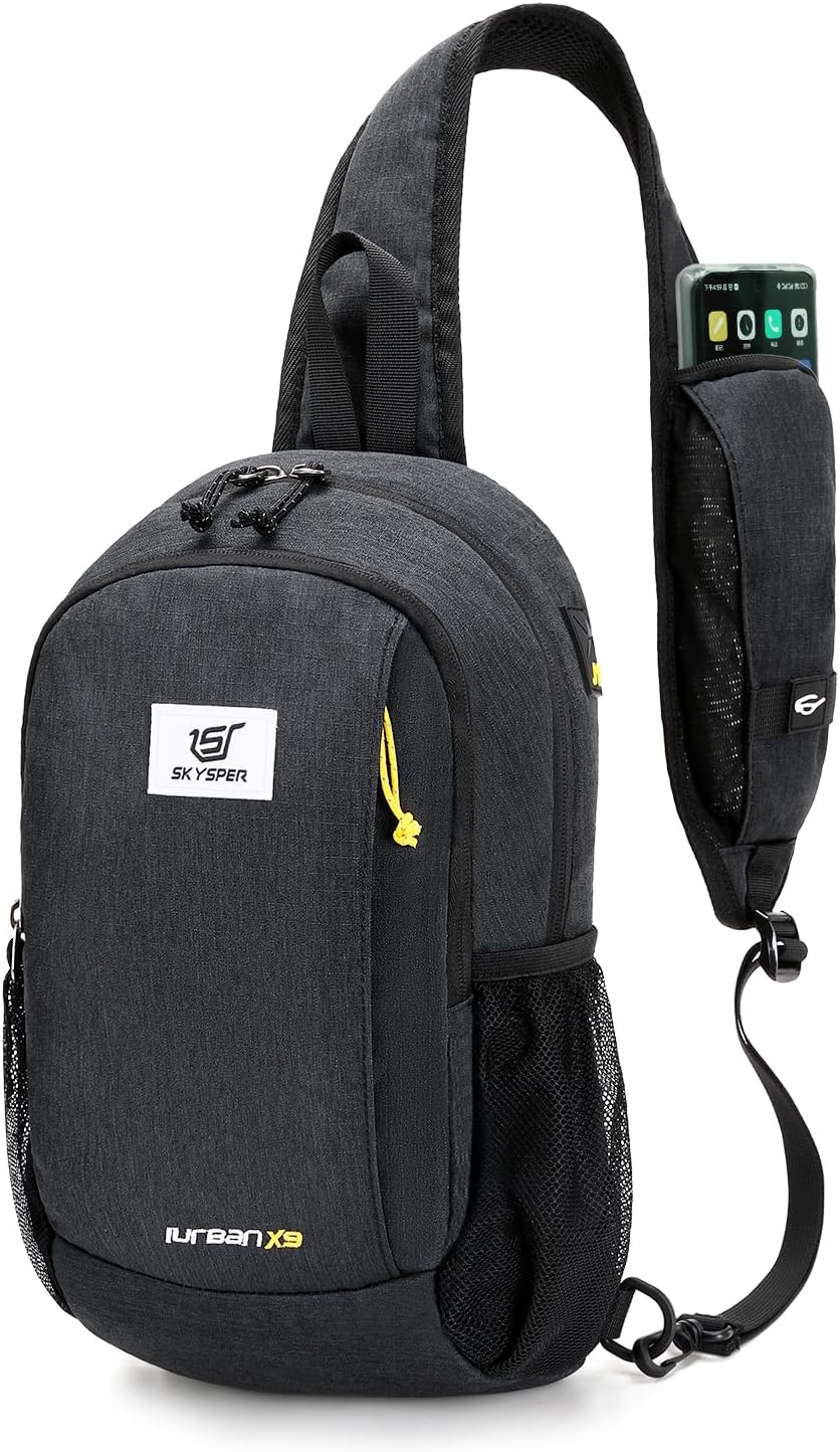 SKYSPER Sling Backpack with RFID Pocket Lightweight Crossbody Bag for Hiking Travel Shoulder Chest Bag for Men Women