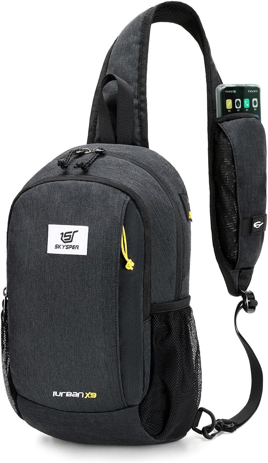 SKYSPER Sling Backpack with RFID Pocket Lightweight Crossbody Bag for Hiking Travel Shoulder Chest Bag for Men Women