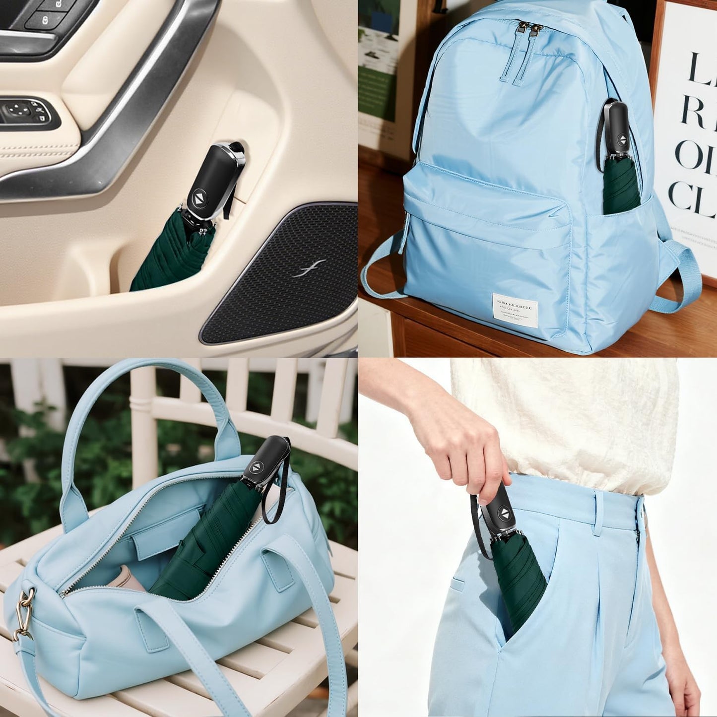 Lejorain Mini Umbrella for Travel Automatic - Folding Compact Flat Umbrella Lightweight Strong