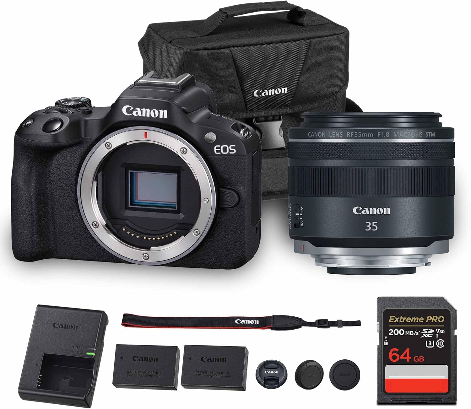Canon EOS R50 Mirrorless Camera | 24.2MP APS-C, 4K 30p Video, Dual Pixel AF II, 15fps Burst