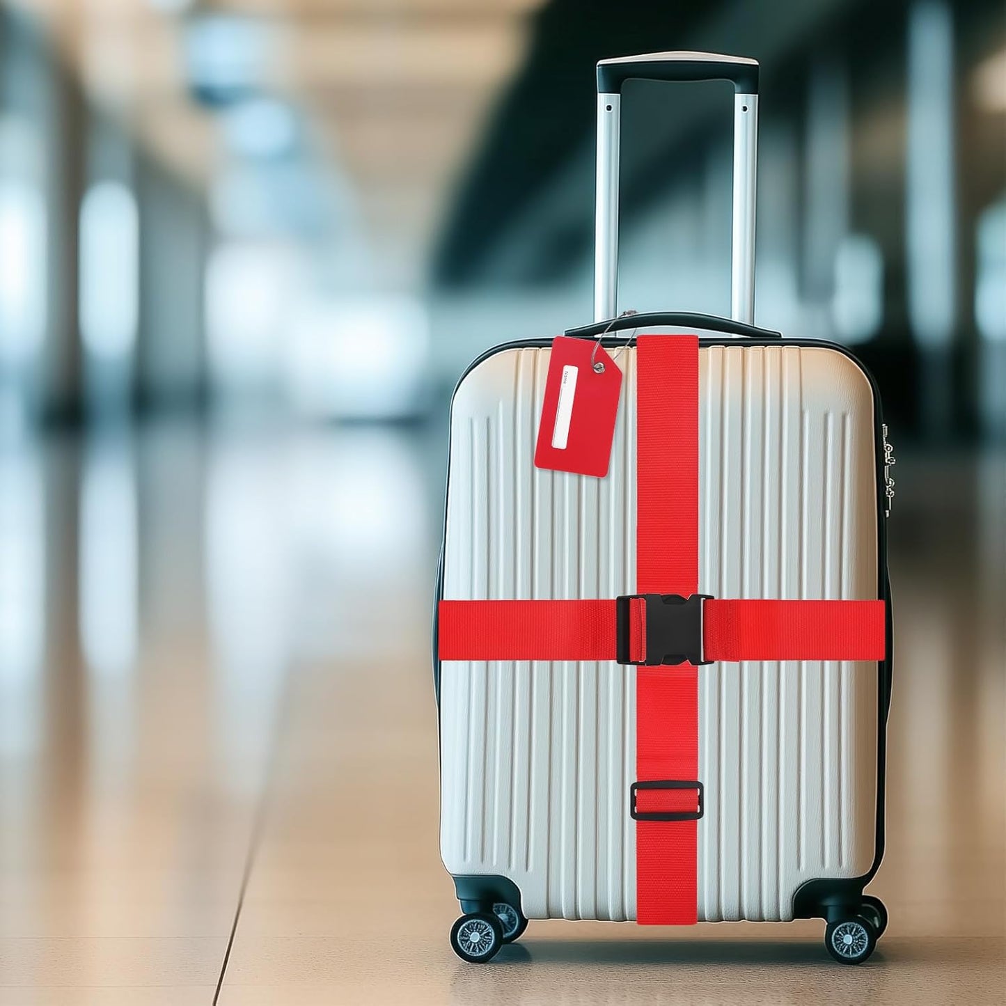 4-Sets Luggage Straps TSA Approved, Travel Straps for Luggage Suitcase Tags Set, Adjustable