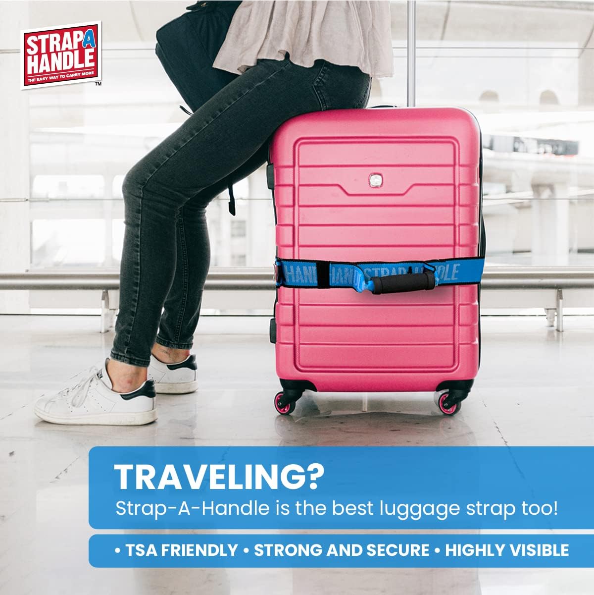 6' Carry Strap with Handle | 2-Pack | Adjustable Belt | Easy, Safe, Secure, Lifting, Moving, Carrying Heavy Boxes, Groceries | Best Luggage Strap (Strap-A-Handle 2 Pack - 6ft. Length, 40lb. Capacity)