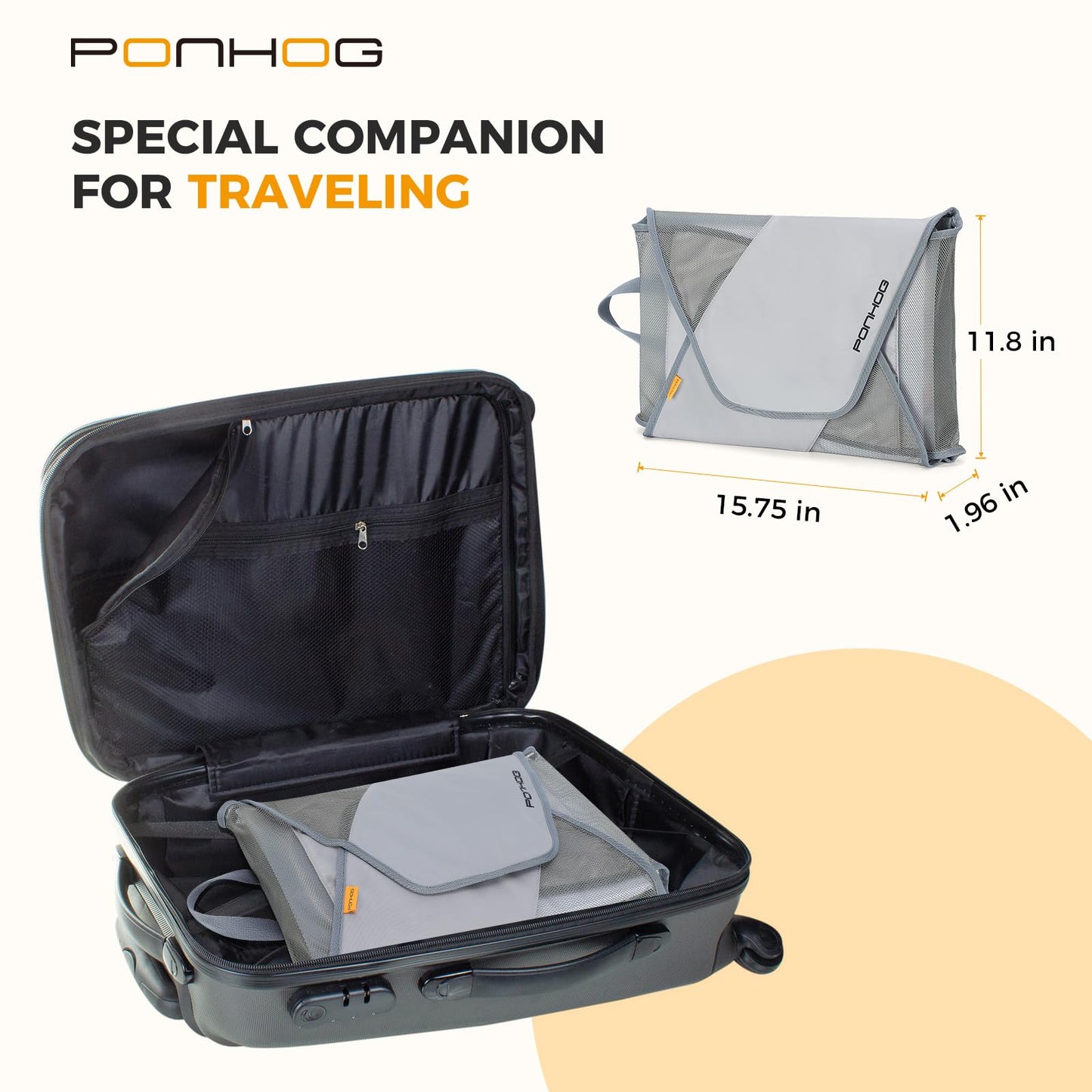 Ponhog Garment Folder for Travel Grey