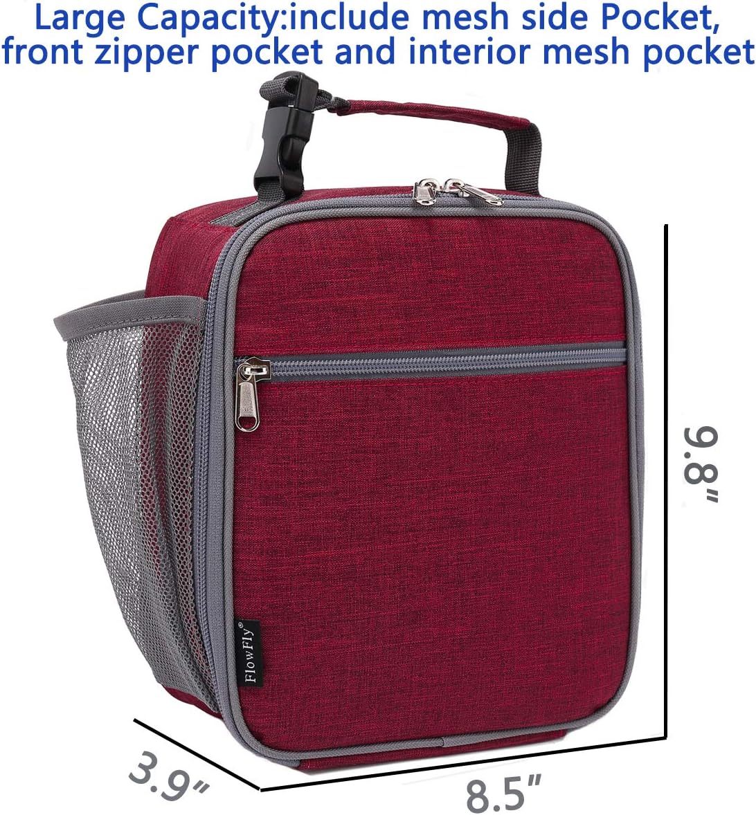 FlowFly Kids Lunch box Insulated Soft Bag Mini Cooler Back to School Thermal Meal Tote Kit for