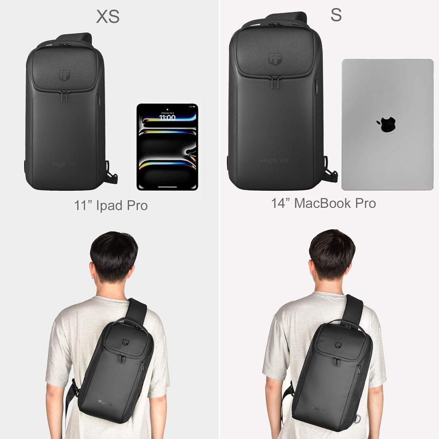 7L Sling Bag Crossbody Backpack Compact EDC Daypack for Men Minimalist Chest Shoulder bag 14" MacBook Pro M4, 13" MacBook Air/Pro