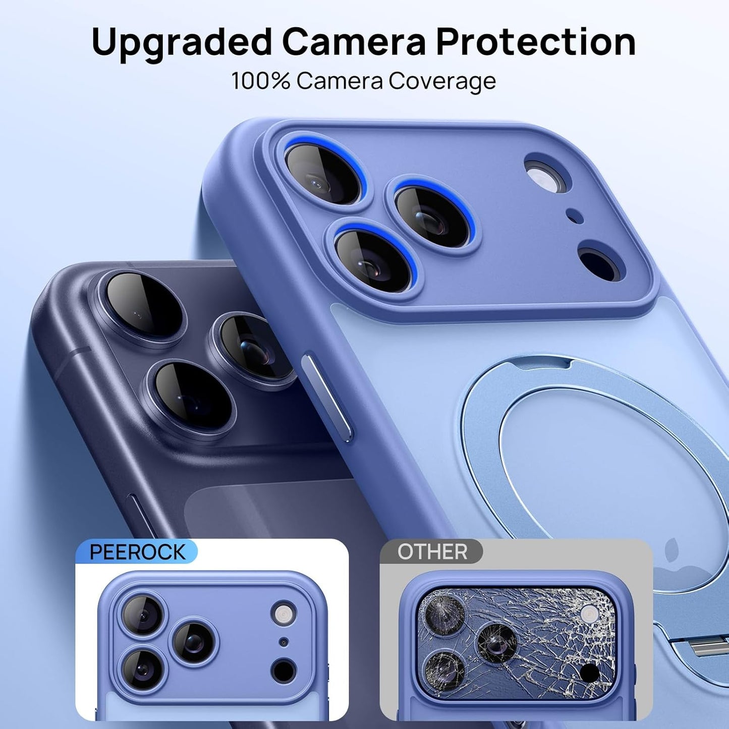360° Spin Magnetic Stand for iPhone 17 Pro Case, [Fit for MagSafe][Military Protection][Full Camera Protection] Adjustable Kickstand iPhone Case for iPhone 17 Pro 6.3", Blue