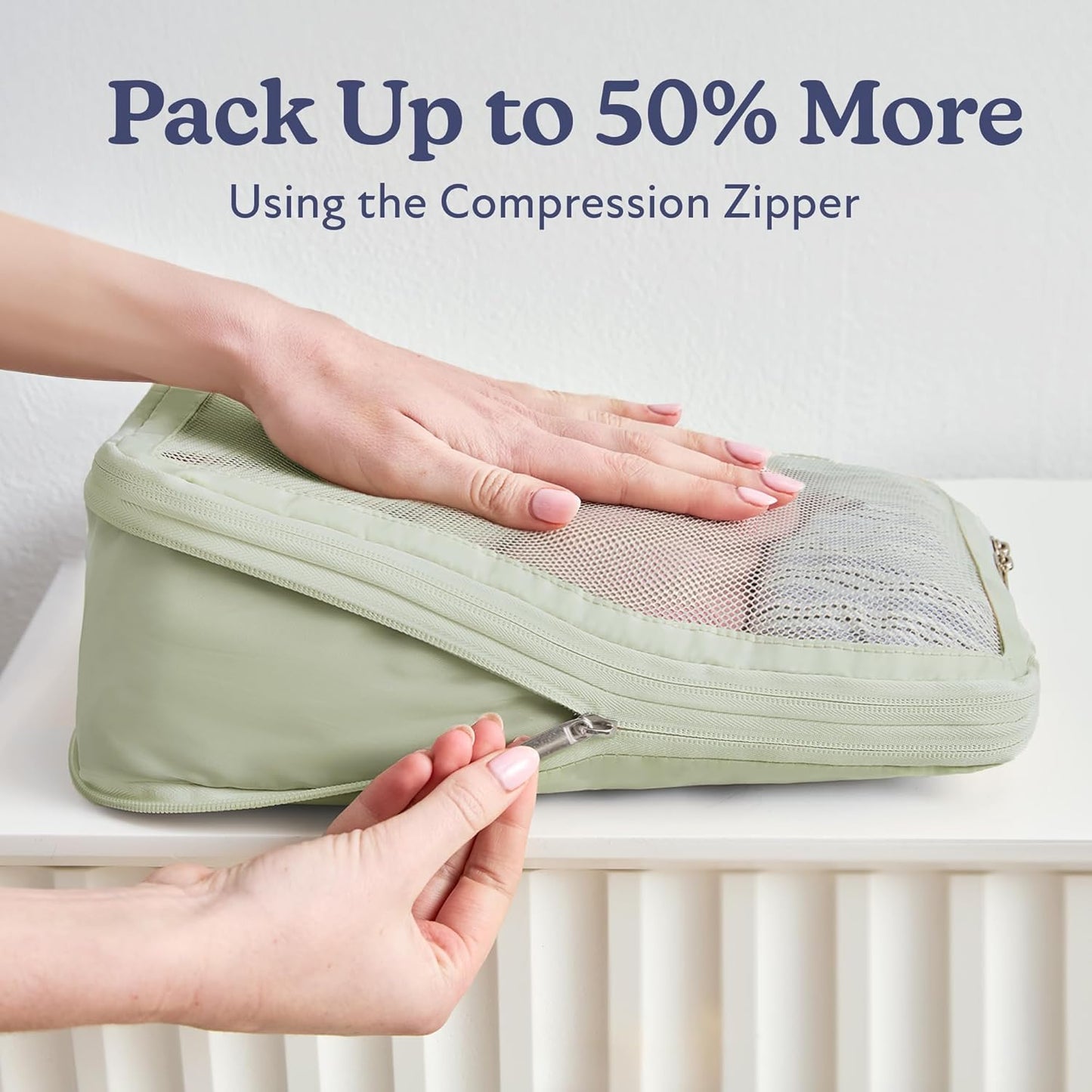 Vandel Space-Saving Compression Packing Cubes for Women, Men, Compressible Carry On Suit Case