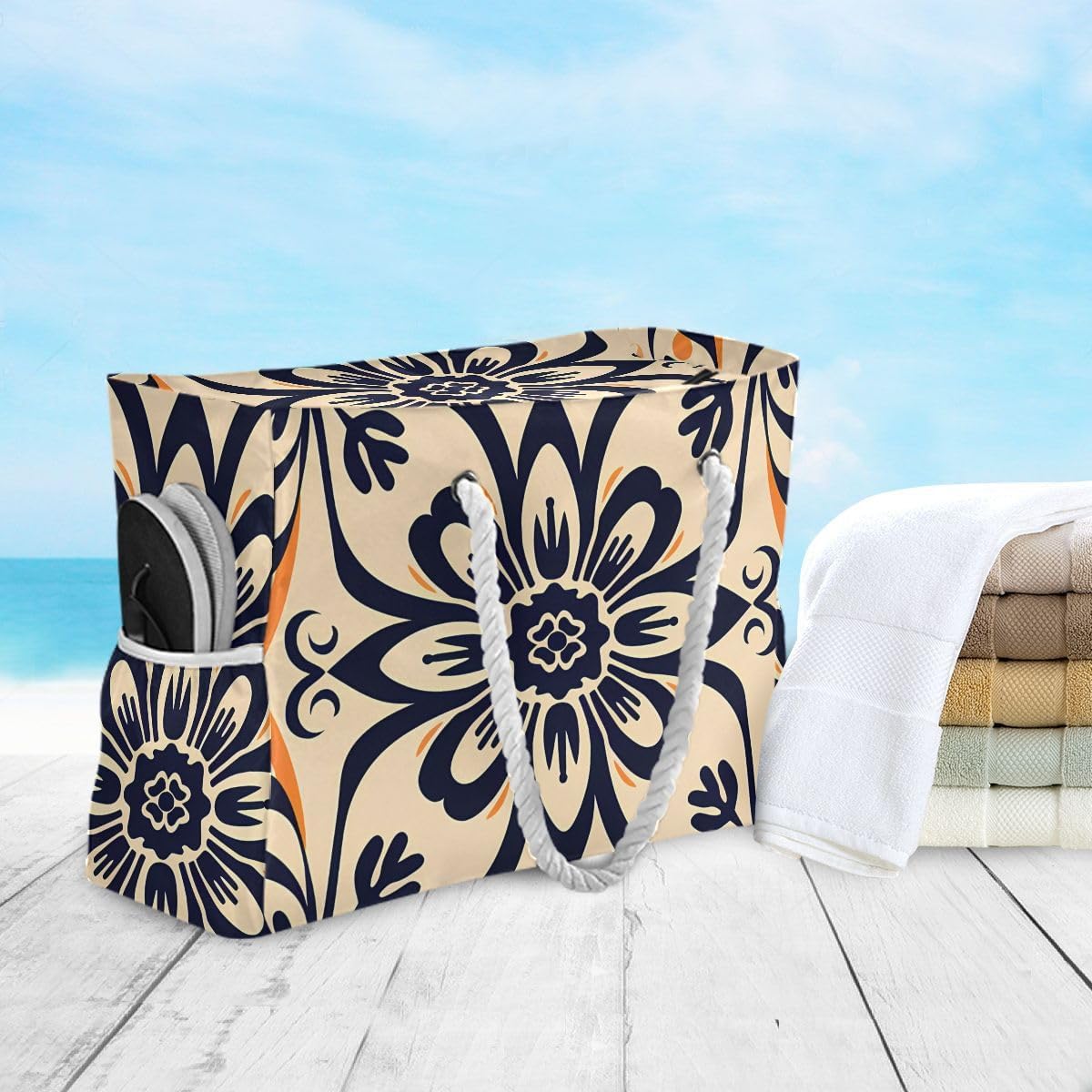 senya Large Beach Shoulder Bags Canvas Tote Water Resistant for Gym Travel Daily