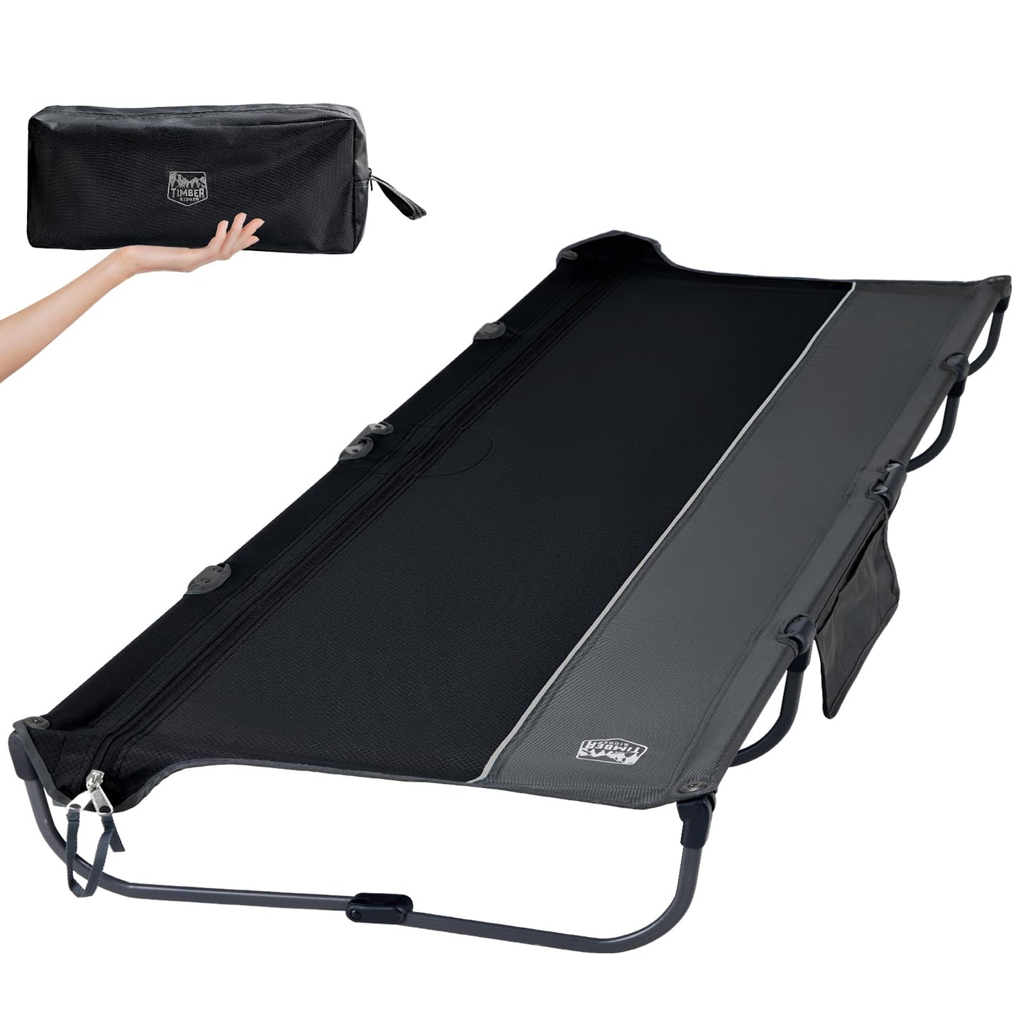 TIMBER RIDGE 20-Second Quick Set-Up Camping Cot, Aluminum Folding Cot