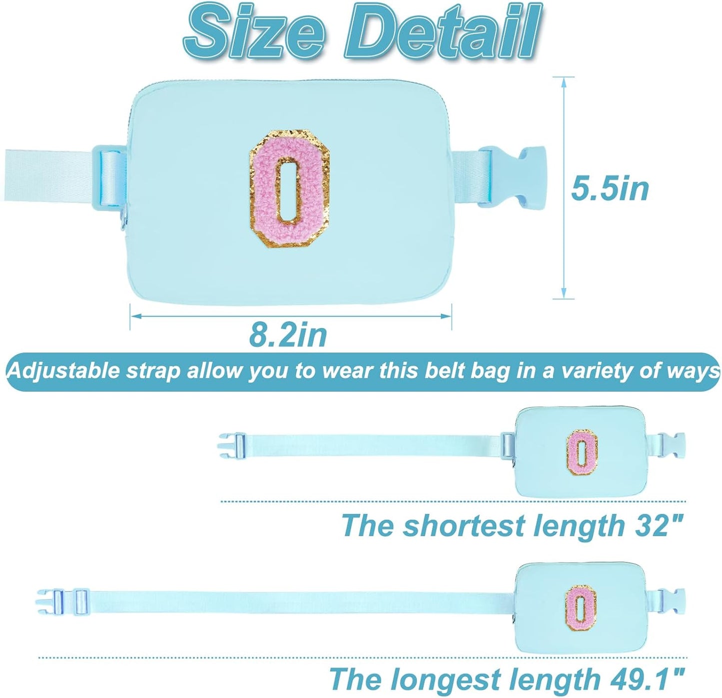 Birthday Gifts for 4 5 6 7 8 9 10 11 12 13 Year Old Girls,Graduation Gifts for Teens Kids Daughter Sister Her,Fanny Pack Crossbody Bag Belt Bag Cute Trendy Stuff | Blue,O