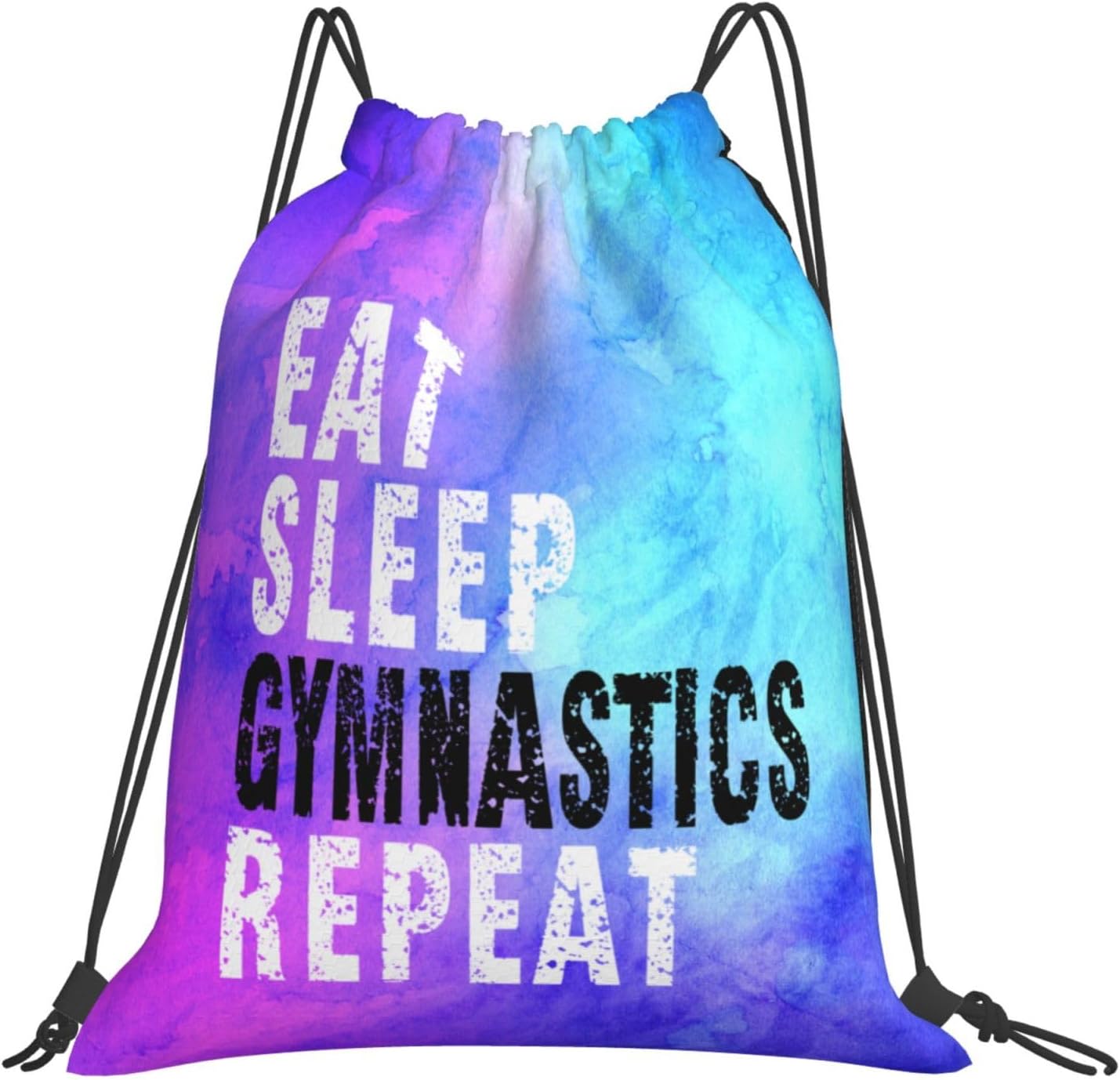 Gymnastics Drawstring Backpack Light Gym String Bag Pink Water Resistant Sackpack Sport Yoga Daypack For Womens Mens
