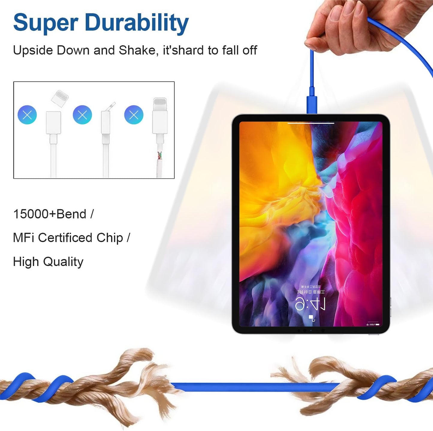 iPhone 16 15 Fast Charger and 10ft Type C to C Cable Cord Long,20W USB C Charging Block for Apple iPhone 16 Pro/16 Plus/15 Pro Max/15/iPad Wall Plug Power Adapter Cube Brick 12.9/11/Air 4th/6 Gen/Mini