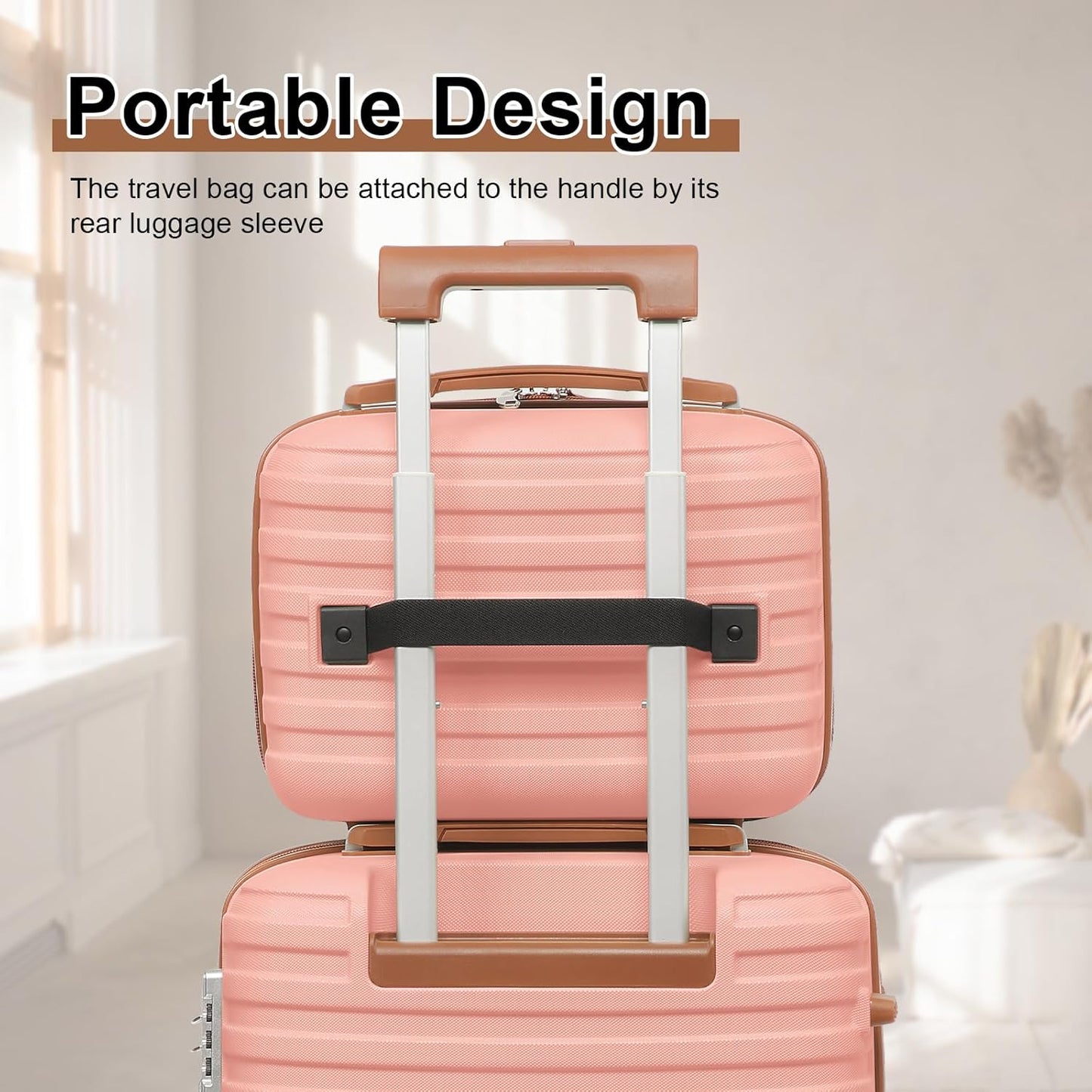 Joyway Luggage Set 7 Piece Suitcase Sets with Spinner Wheel,Hardside Expandable Travel Laggage with TSA Lock(18/20/24/28 Pink)