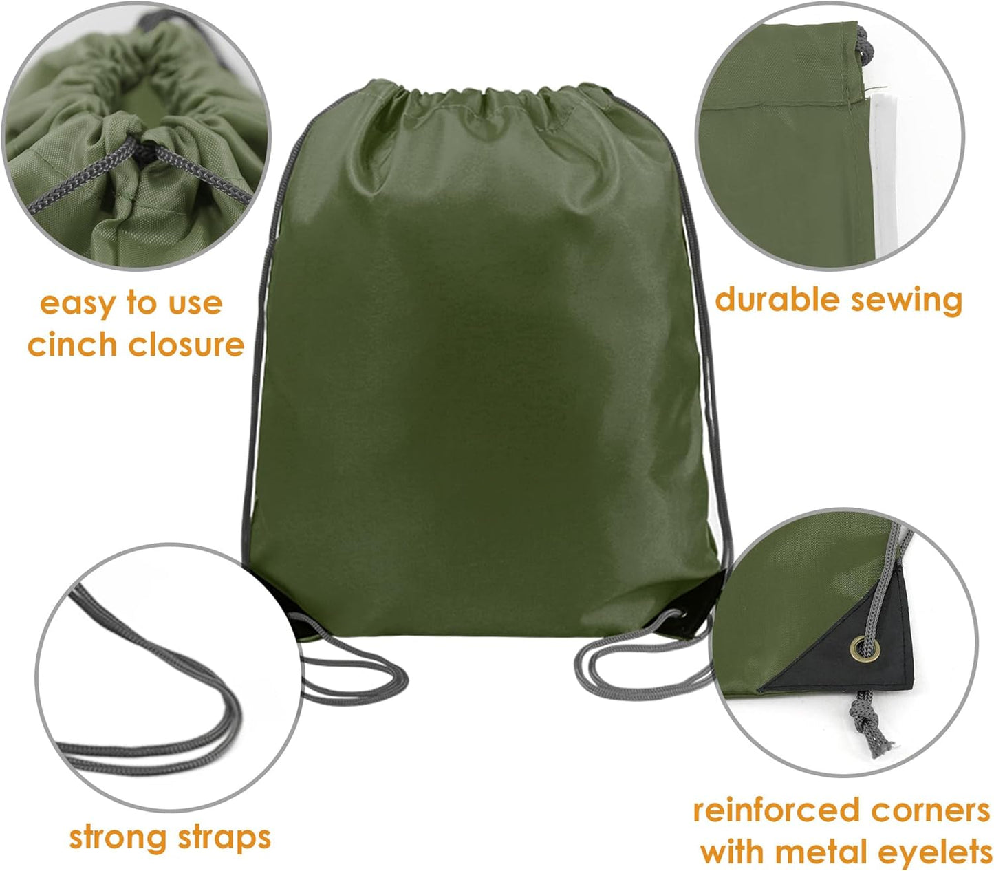 BeeGreen Drawstring Backpack Bags 20,30,50 Packs Reflective String Bags for Gym Sport Trip Cinch Sack DIY for Women Men
