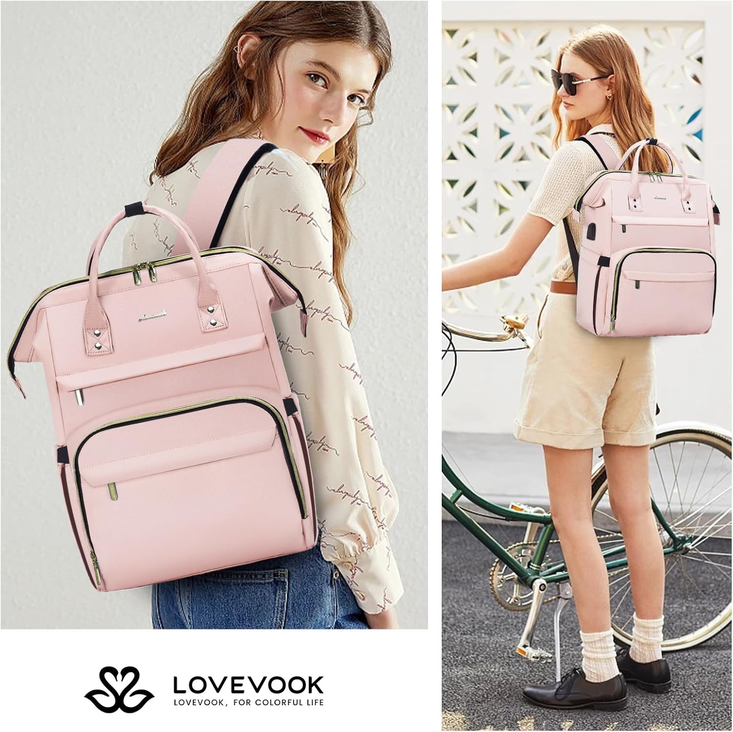 LOVEVOOK Laptop Backpack for Women,15.6 Inch Professional Womens Travel Backpack Purse Computer