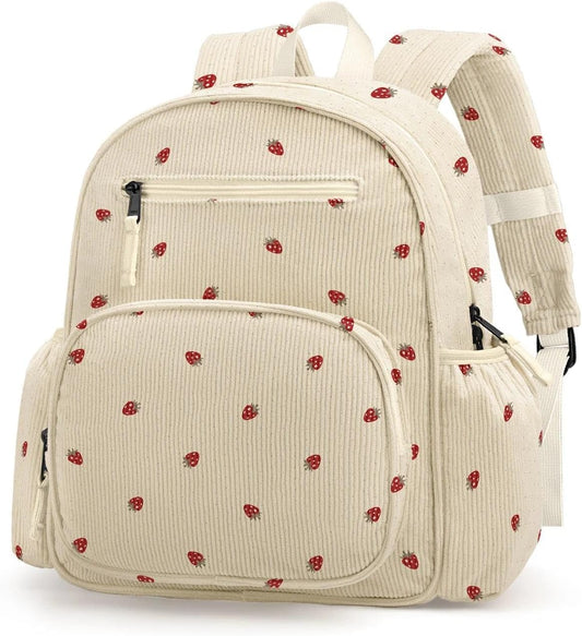 Corduroy Toddler Backpack for Girls 2-5, Preschool Kindergarten Backpack - Cute Kids Backpacks for Girls 13.7" H Fit Folder