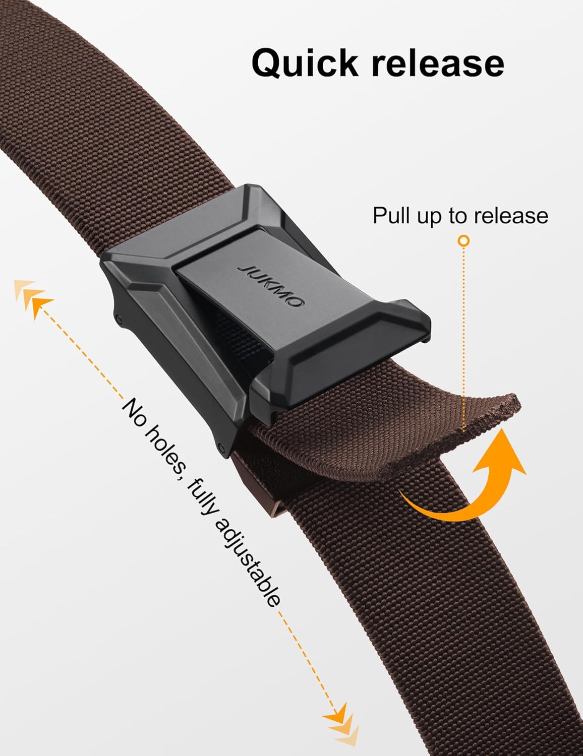 JUKMO Stretch Tactical Belt for Men, Military Work Rigger Hiking 1.5" Elastic Nylon Web Ratchet