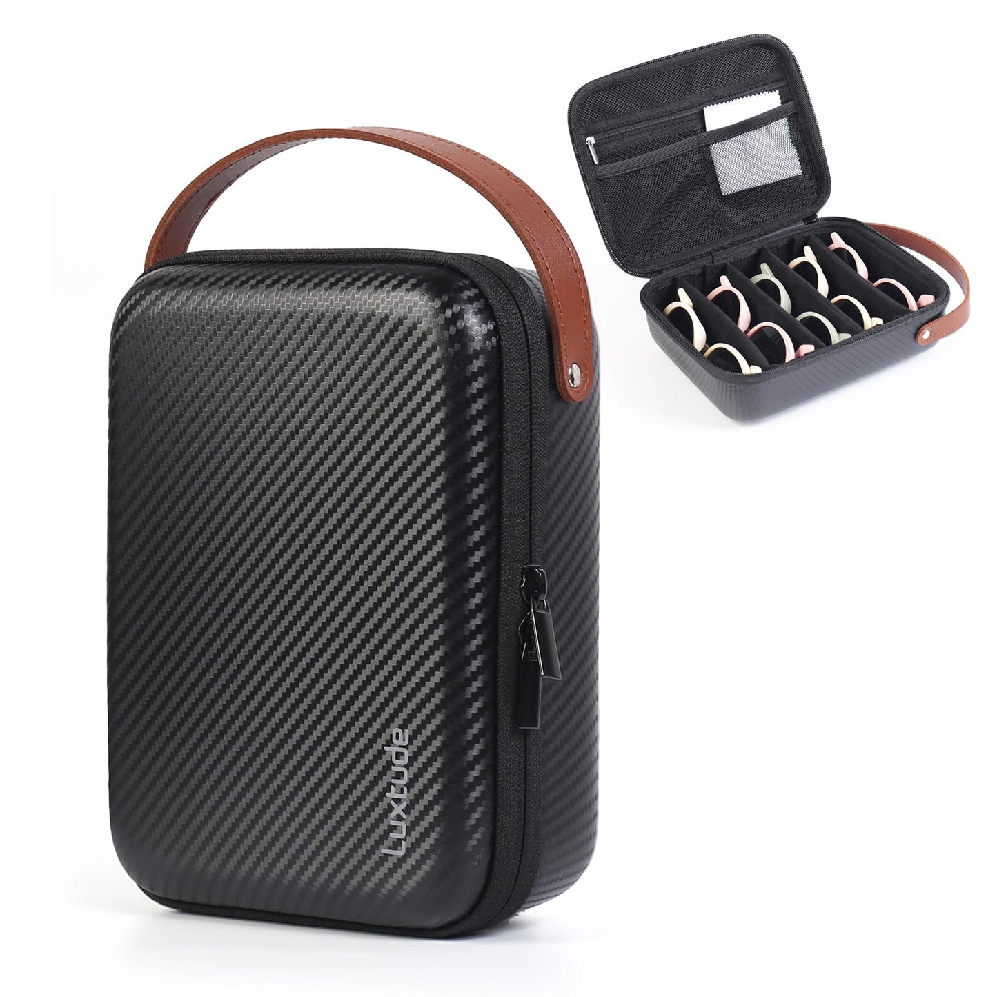 Luxtude Travel Sunglasses Organizer Case, Hard Shell Sunglasses Travel Case