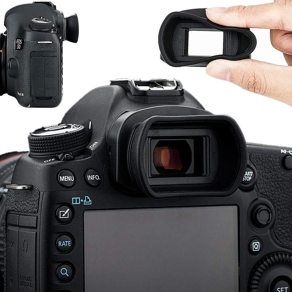 Kiorafoto Soft Silicon Camera Viewfinder Eyecup Eyepiece Eyeshade for Canon EOS 5DM4 5DM3 5DS 5DSR 7DM2 7D, EOS 1D X Mark II, 1D X, 1Ds Mark III, 1D Mark IV, 1D Mark III Replaces Canon Eg Eye Cup