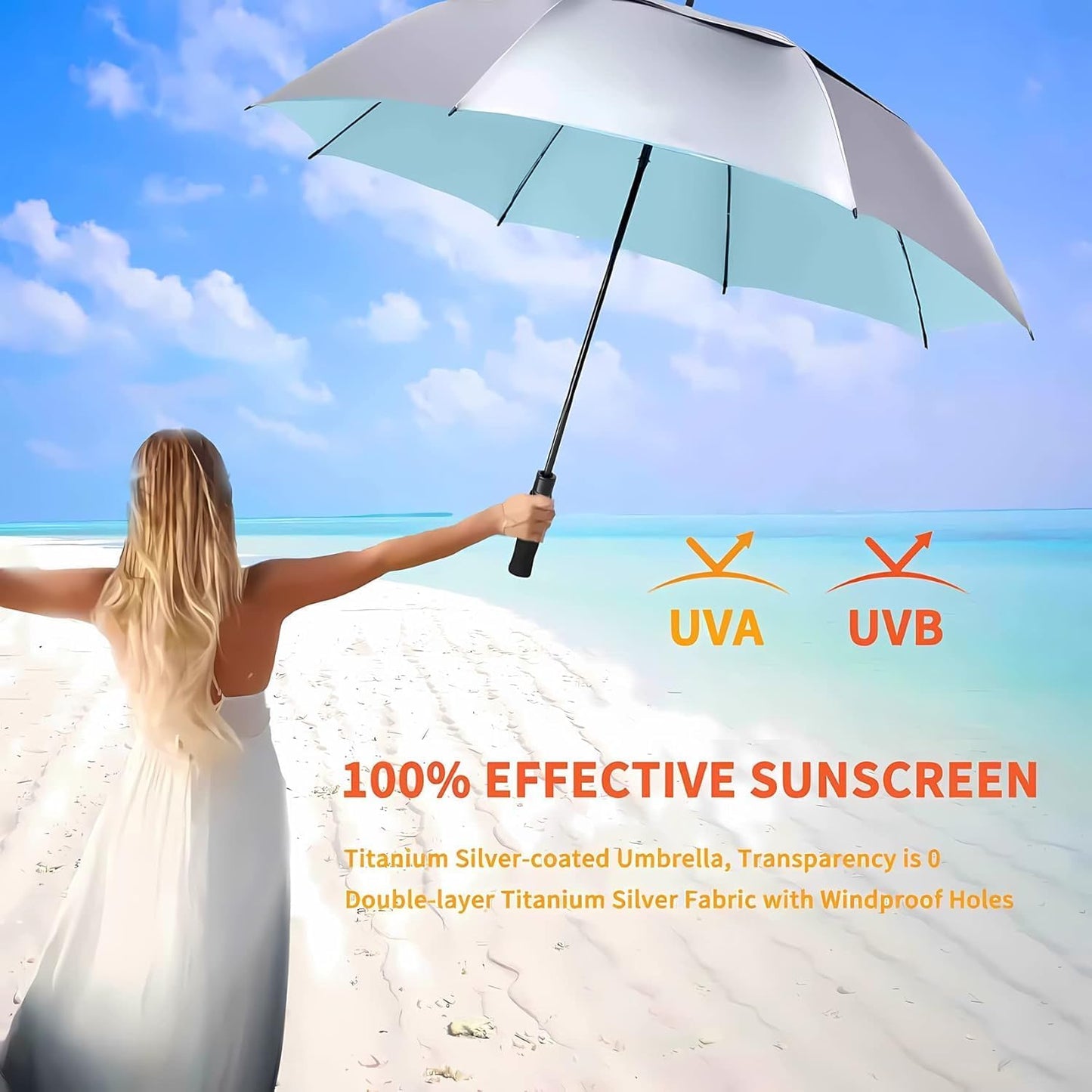 MRTLLOA Extra Large Golf Umbrella, 54/62/68/72 Inch Automatic Open, Oversize Double Canopy Vented Windproof Waterproof Sports Umbrellas for Rain