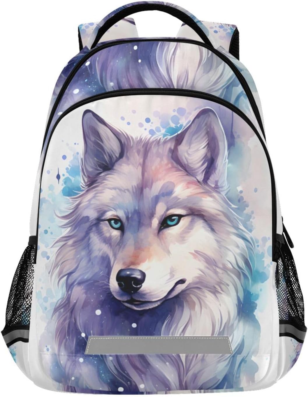Wolf Watercolor Backpack for Boys Girls Elementary School Bag Kids Bookbag Travel Rucksack