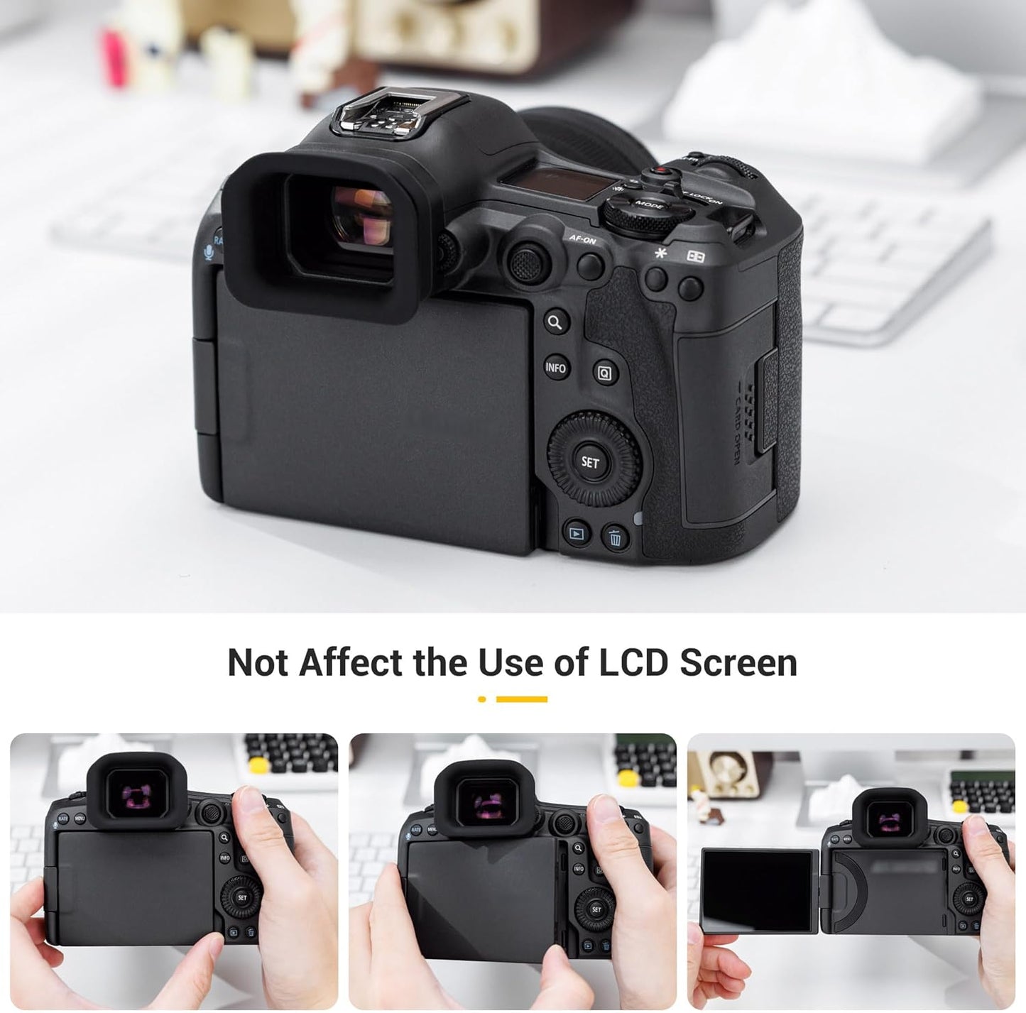 EOS R5 Mark II Eyecup, Extended Soft Silicon R5II Eye Cup Eyepiece Viewfinder Eyeshade Cover Designed for Canon EOS R5 Mark II Mirrorless Camera Replaces ER-KE (NOT fits EOS R5 The 1st Generation)