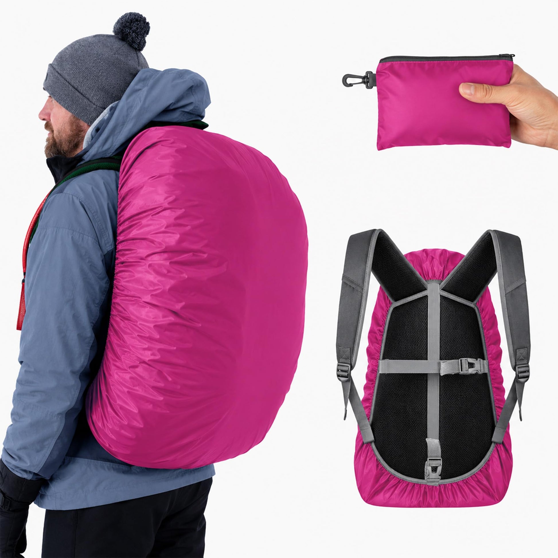 Frelaxy Waterproof Backpack Rain Cover, Pack Covers for Hiking, Travel