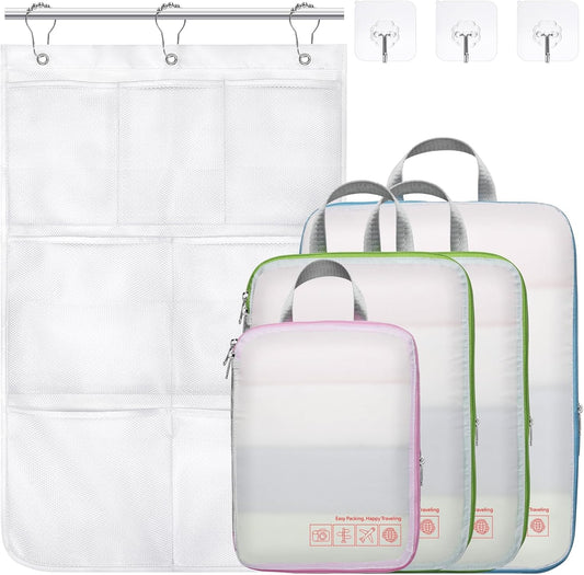 Cambond Compression Packing Cubes for Travel Women - Travel Bags Luggage Organizers Travel Essentials Compression Cubes for Travel Carry on Suitcases Organizer