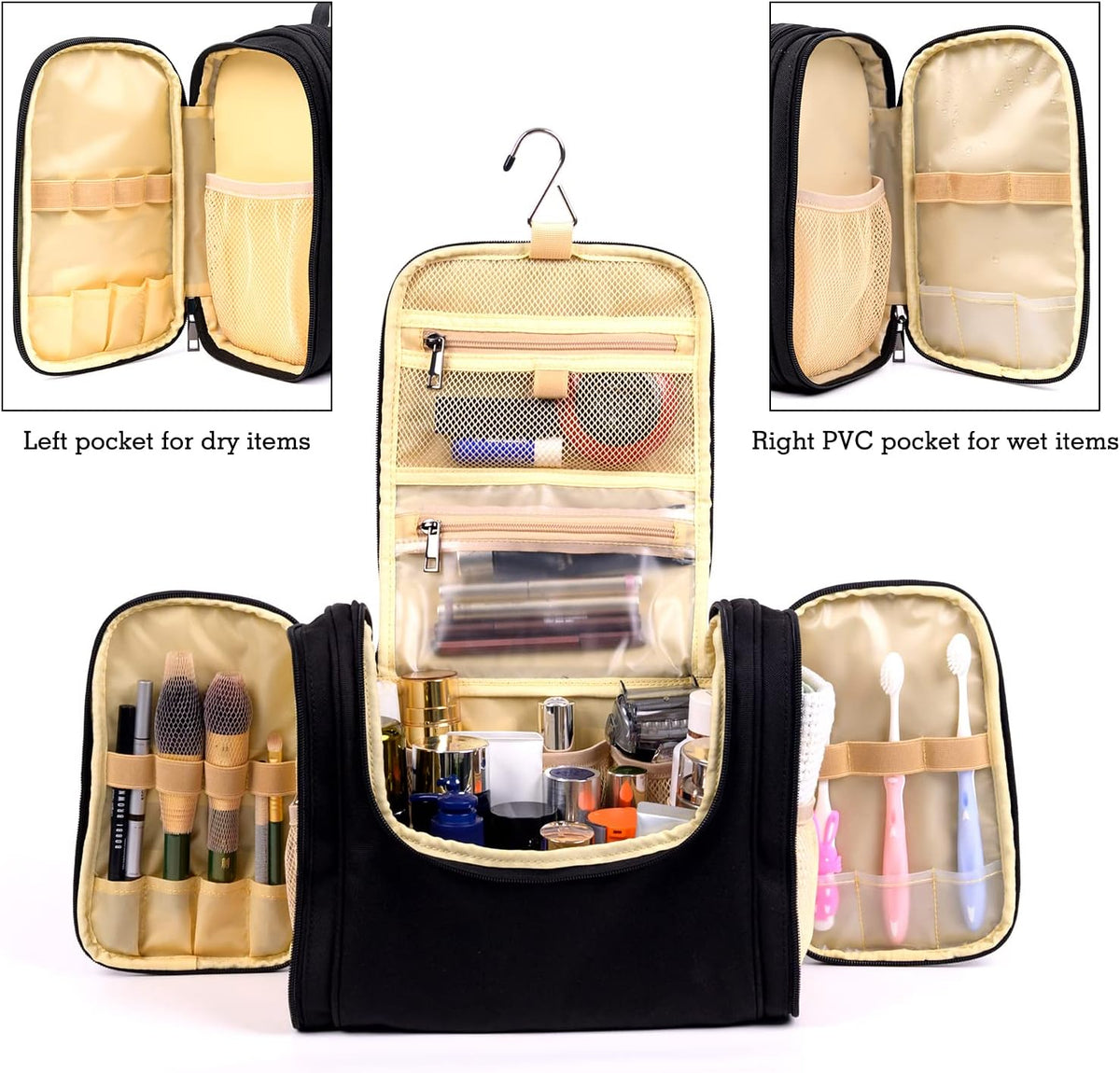 Hanging Toiletry Bag For Women And Men Large Travel Cosmetic Makeup Bags Organizer Water Resistant