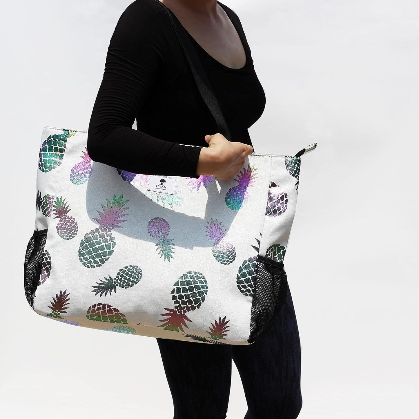 LARGE BEACH BAG Water Resistant Lightweight 20 inch Women Oversize Tote Bag for Gym Beach Travel Pool Yoga Nurse