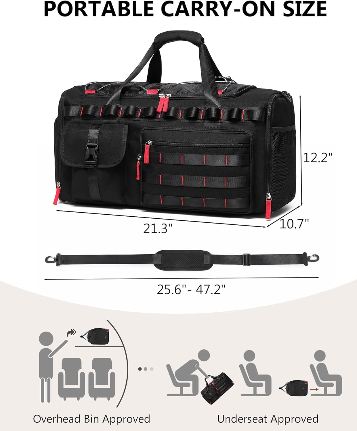 MCBD Gym Bags for Men & Women, 45L Travel Duffle Sports Backpack with Shoes & Laptop Compartment