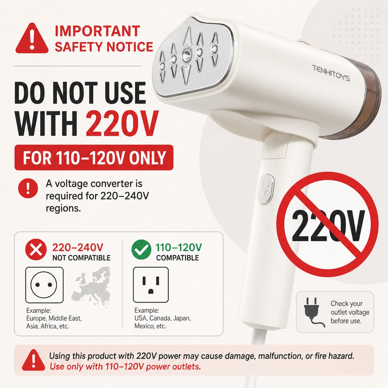 2026 upgraded 1200w Travel Garment Steamer for Clothes only used in 110v