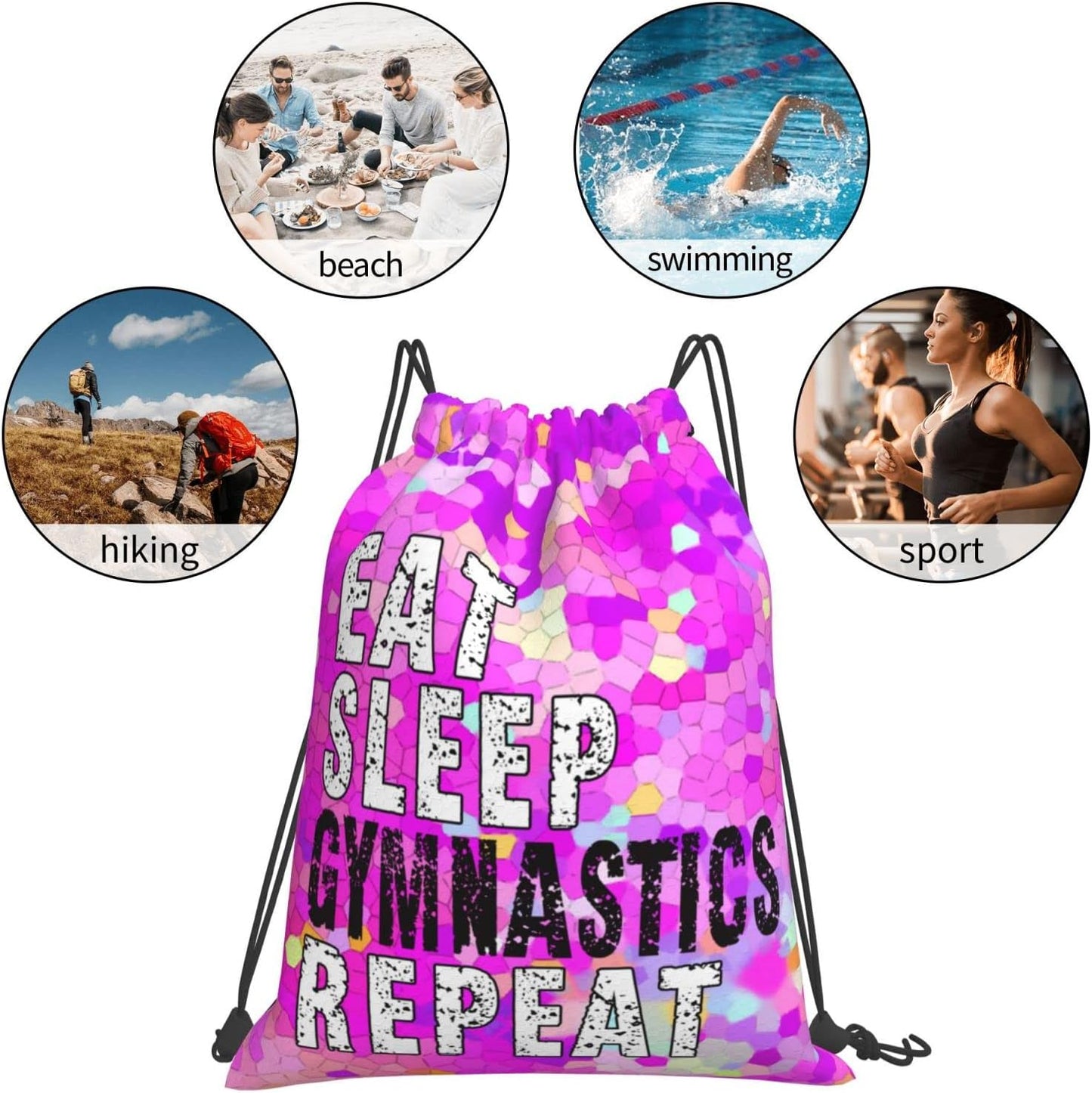 Drawstring Backpack Gym String Bag Sports Drawstring Sackpack For Women Men