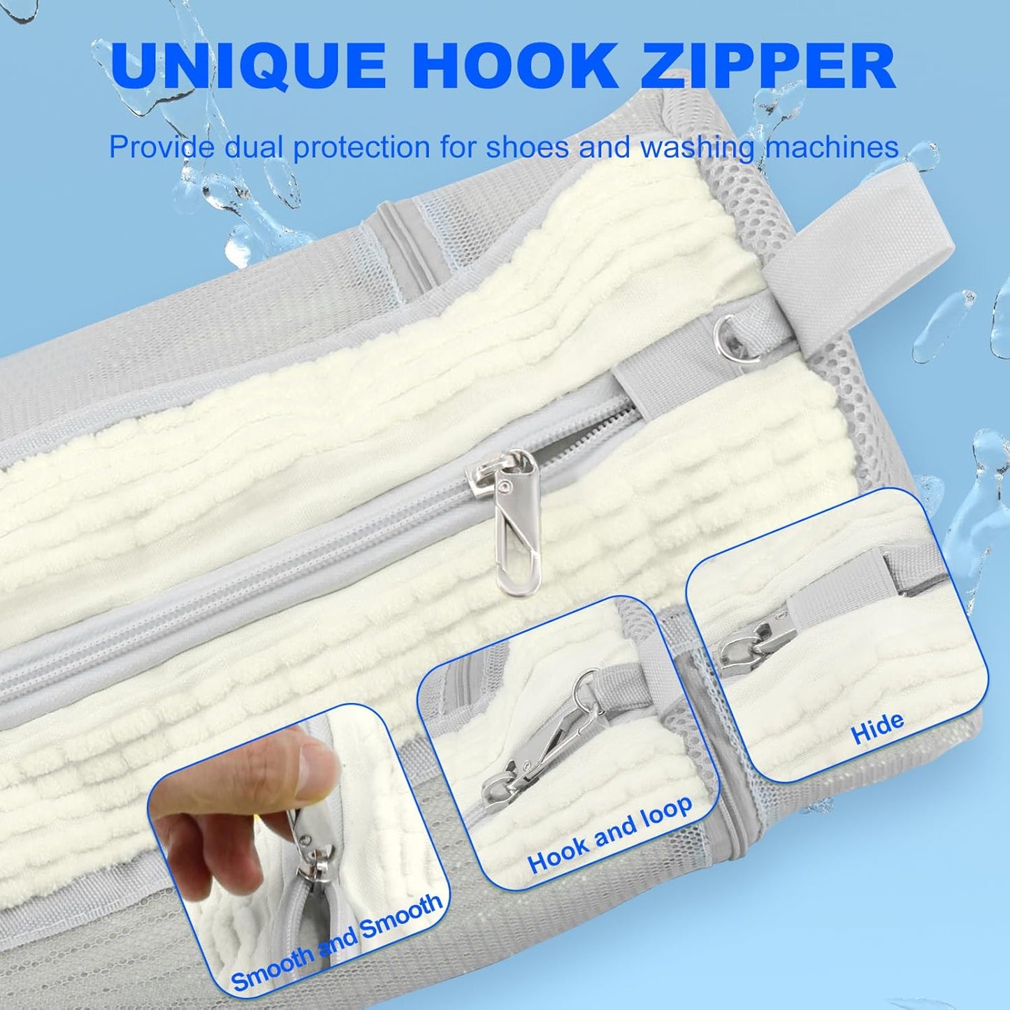 Shoe Washing Bag for Washing Machine - Durable Shoe Washing Machine Bag for Most Children's Shoes (Small White 2PCS)