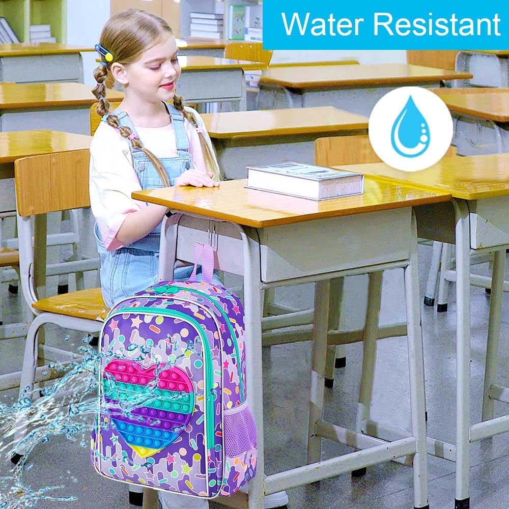 CCJPX 3PCS Backpack for Girls, 16”Kids Water Resistant Elementary Preschool Kindergarten School