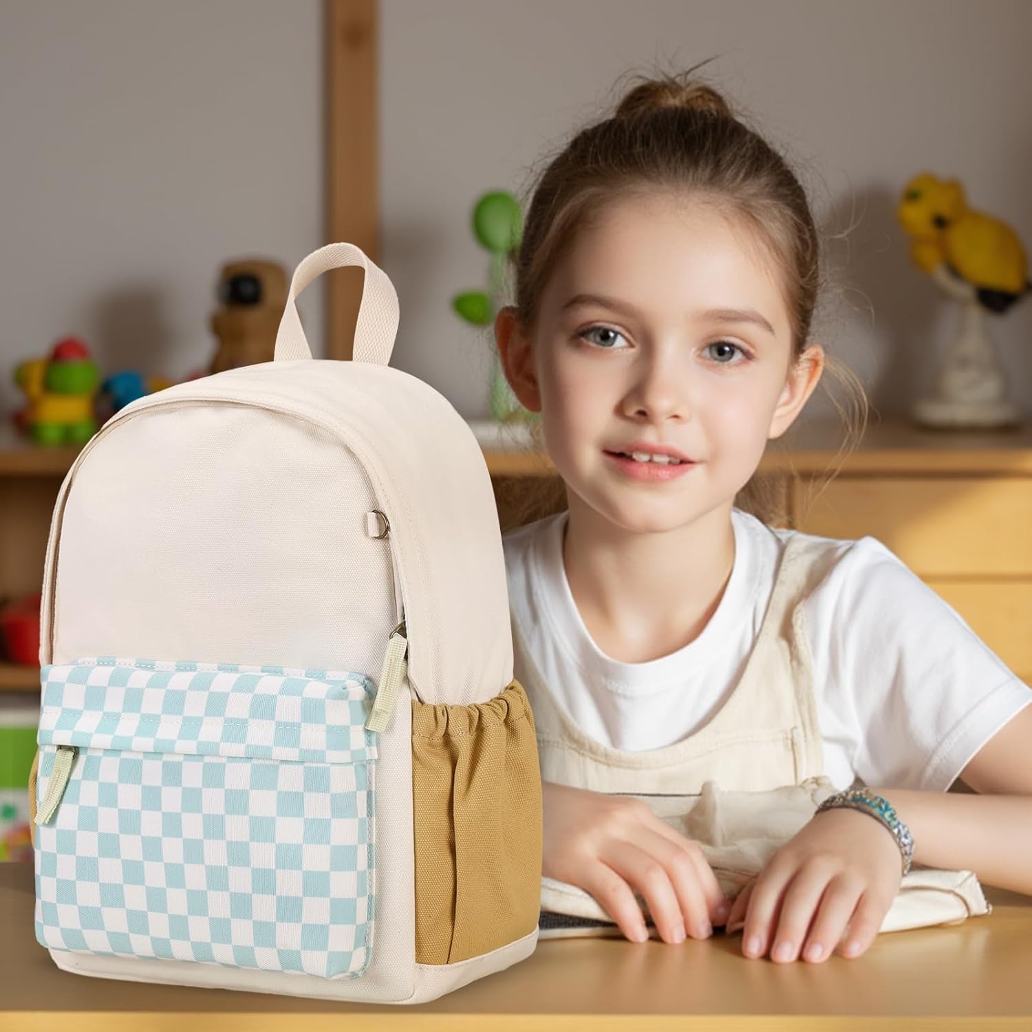 Toddler Backpack 14 Inch Kids Backpacks for Boys and Girls Classic Design Canvas School Bags with