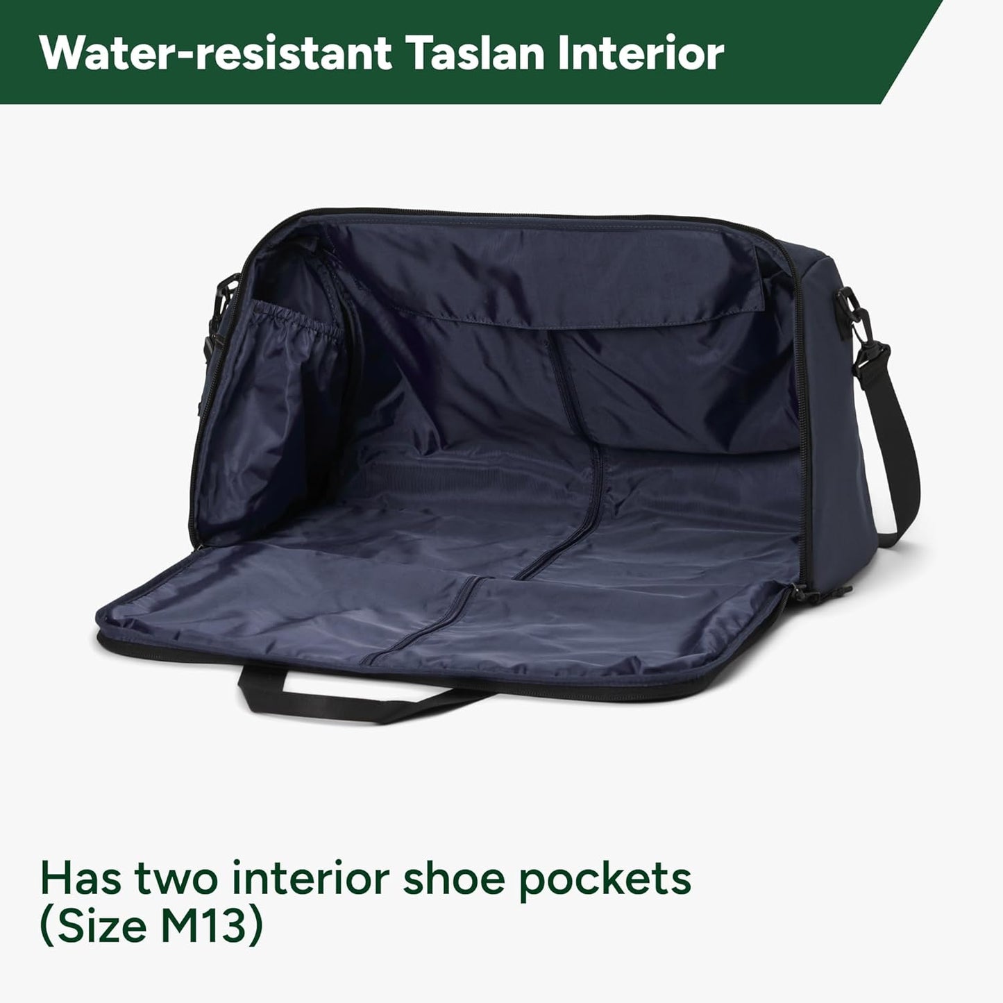 Halfday Convertible 2-in-1 Garment Duffel Weekender Bag 45L | Wrinkle-Free Travel, Hanging Suit Compartment, Shoe Pockets, Trolley Sleeve. Durable & Water-Resistant Carry-On, Marine