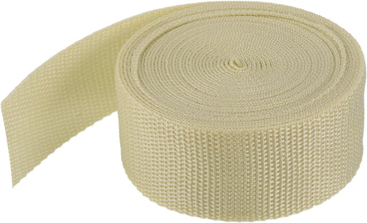 MECCANIXITY Lightweight Polypropylene Webbing Strap 1 1/2" 5 Yard Backpack Strapping Band Light Khaki for Outdoor Luggage Cargo Straps