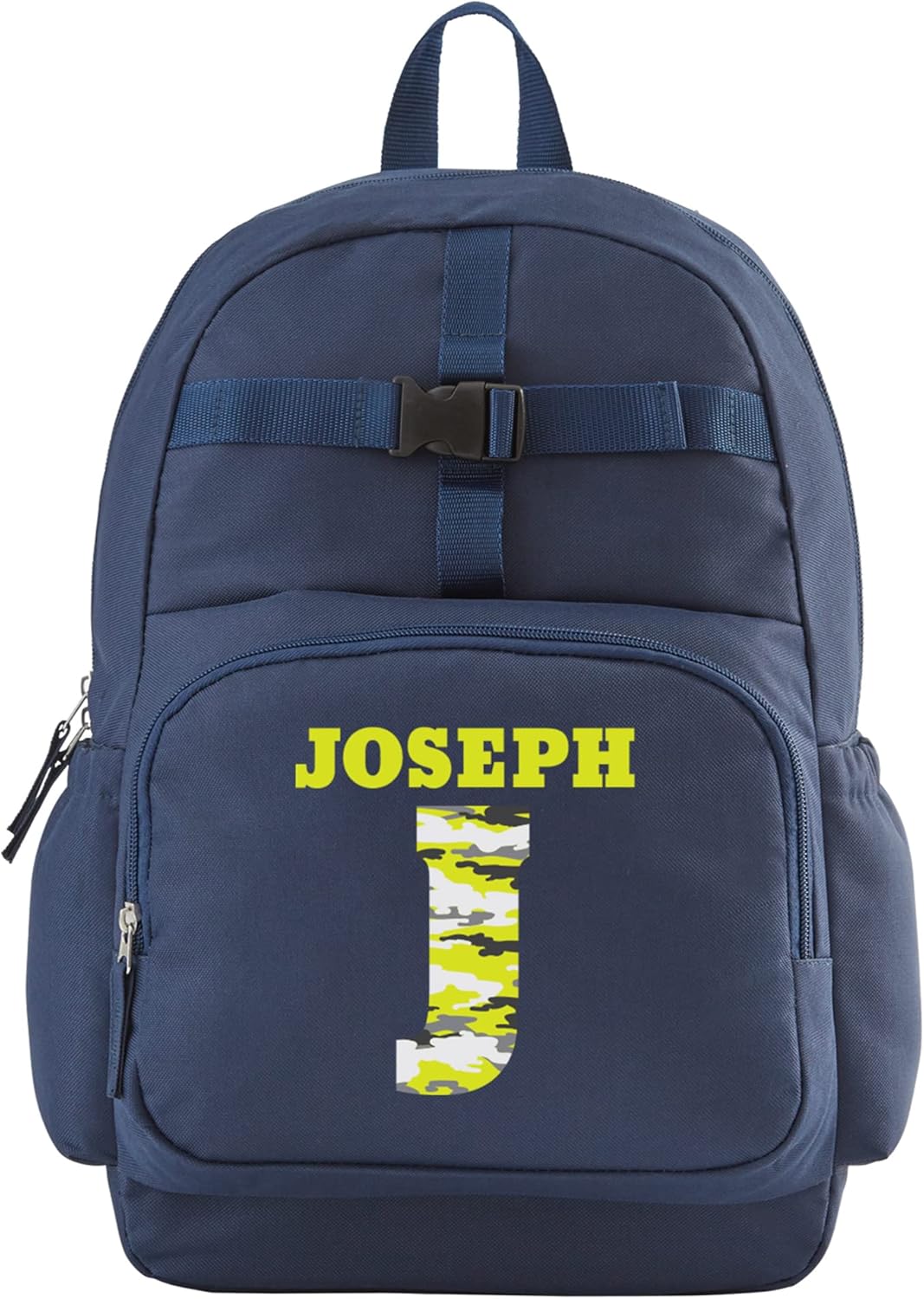 Let's Make Memories Kids Backpack for School - Personalized Back to School Supplies - Bookbag - Blue - Green Camo