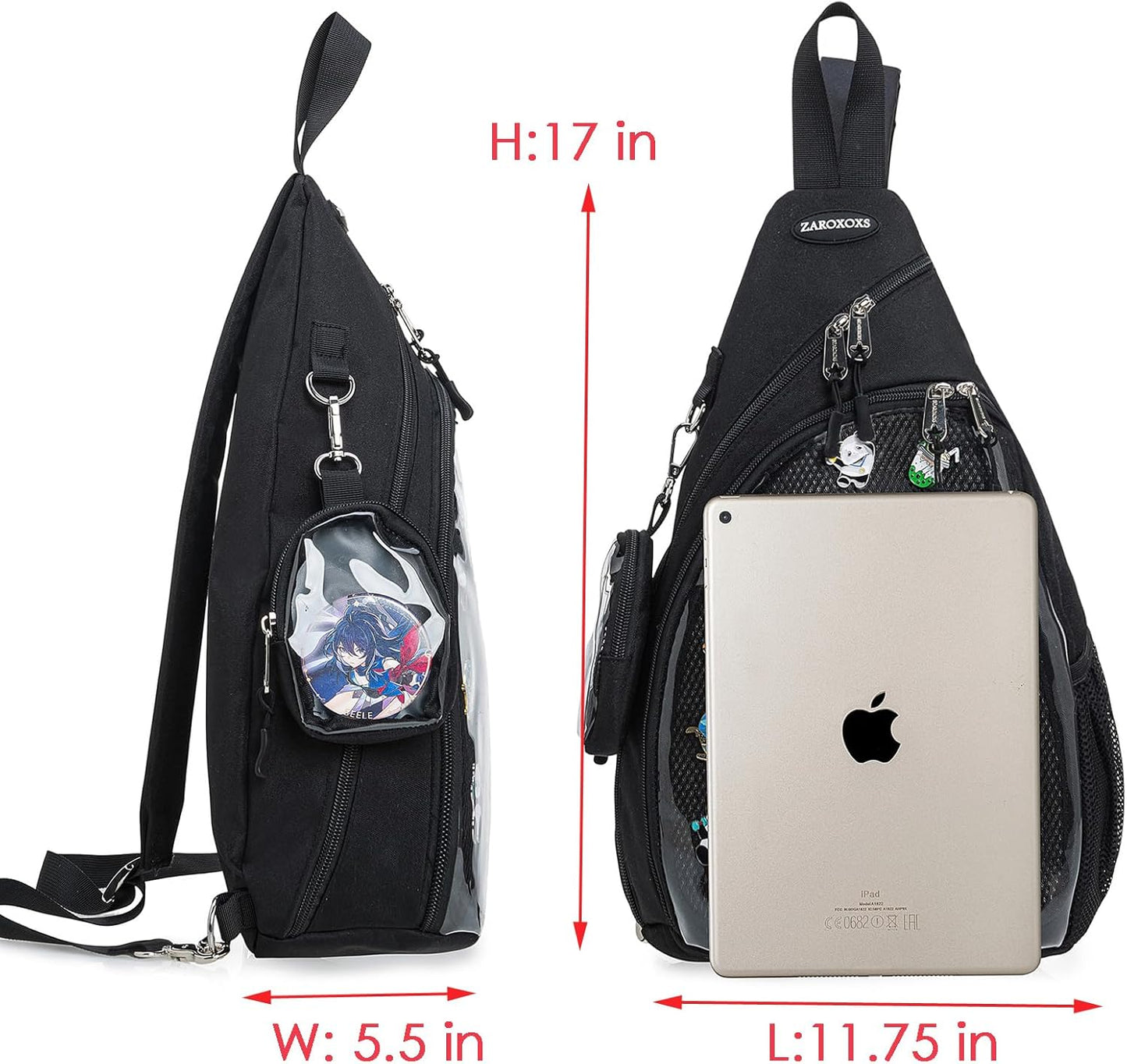 Mens Womens Oxford Ita Bag Pin Display Chest Pack Single Shoulder Bag Sport Backpack Packs Hiking