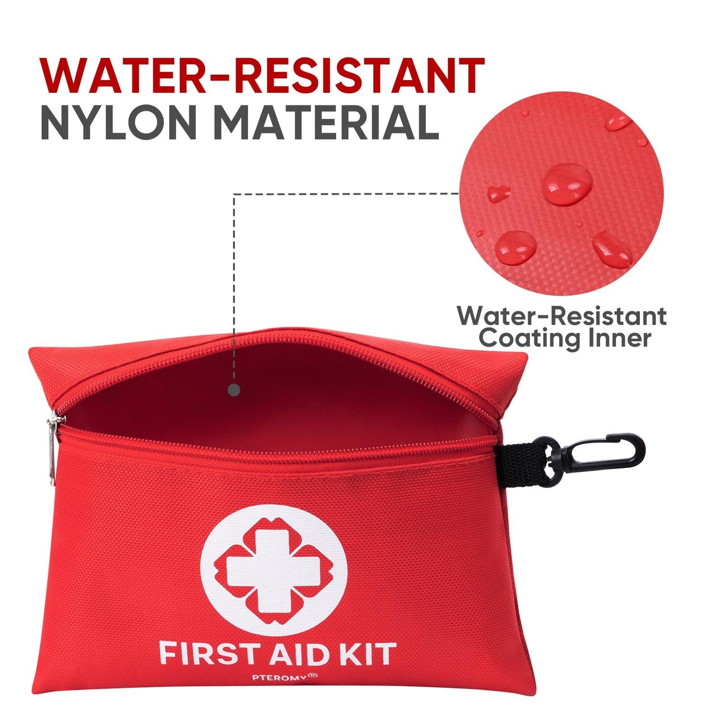 PTEROMY 150 Piece Mini First Aid Kit, Portable Small Emergency Kits Compact 1st Aid Kit for Car